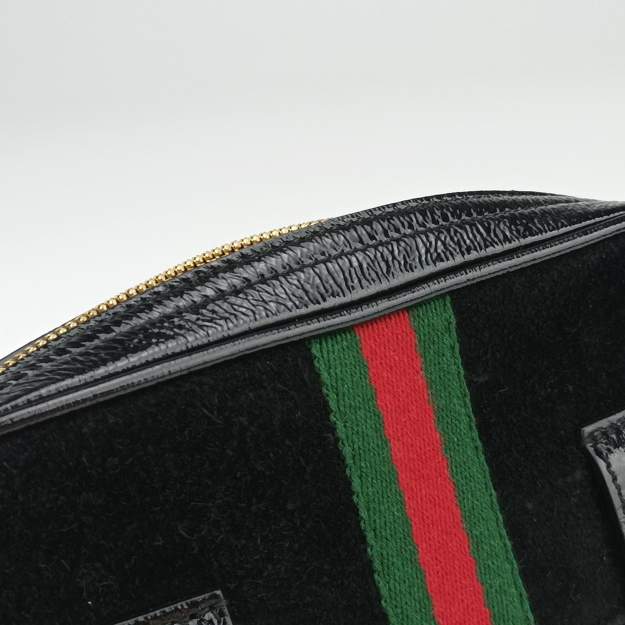 Ophidia Black Suede×leather 517076 H025033549オフィディア ブラック スエード×レザー 517076 H025033549