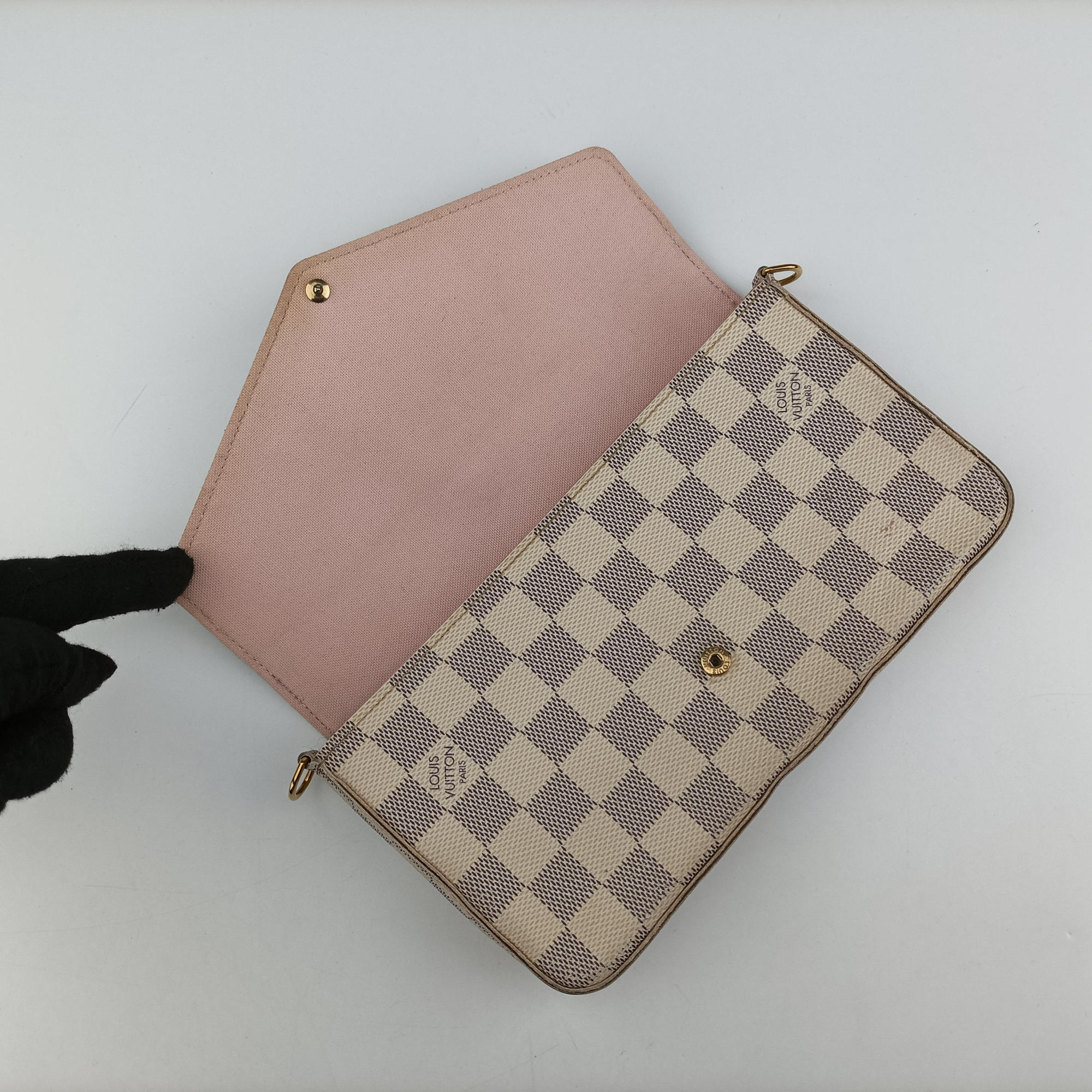 Pochette Felicie Azur Damier Canvas N63106 MI1156ポシェットフェリシー アズール ダミエキャンバス N63106 MI1156