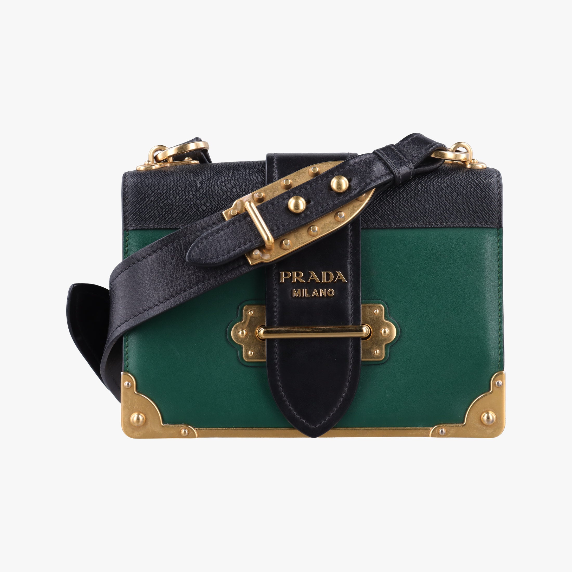 Cahier Green×black Leather 1BD045 25カイエ グリーン×ブラック レザー 1BD045 25