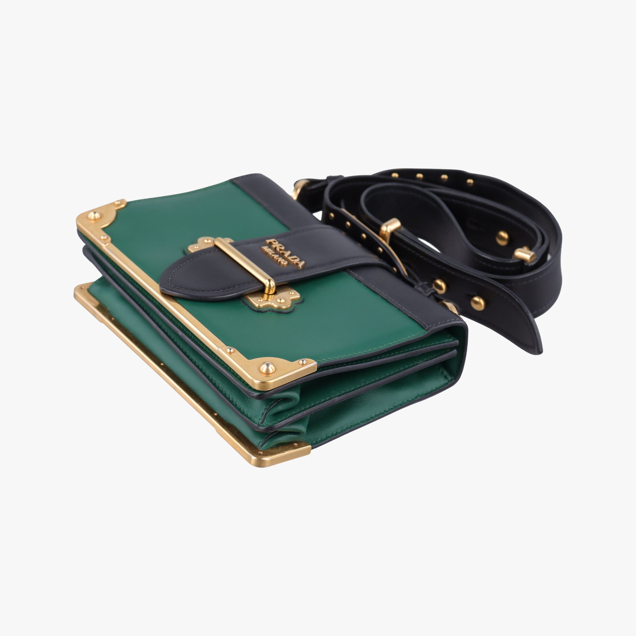 Cahier Green×black Leather 1BD045 25カイエ グリーン×ブラック レザー 1BD045 25