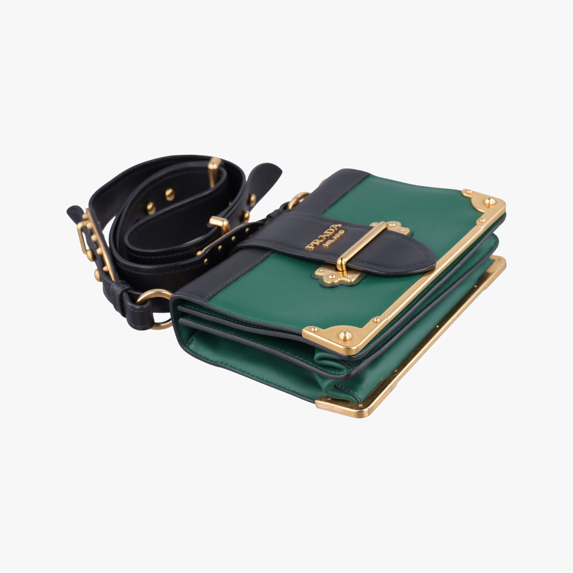 Cahier Green×black Leather 1BD045 25カイエ グリーン×ブラック レザー 1BD045 25