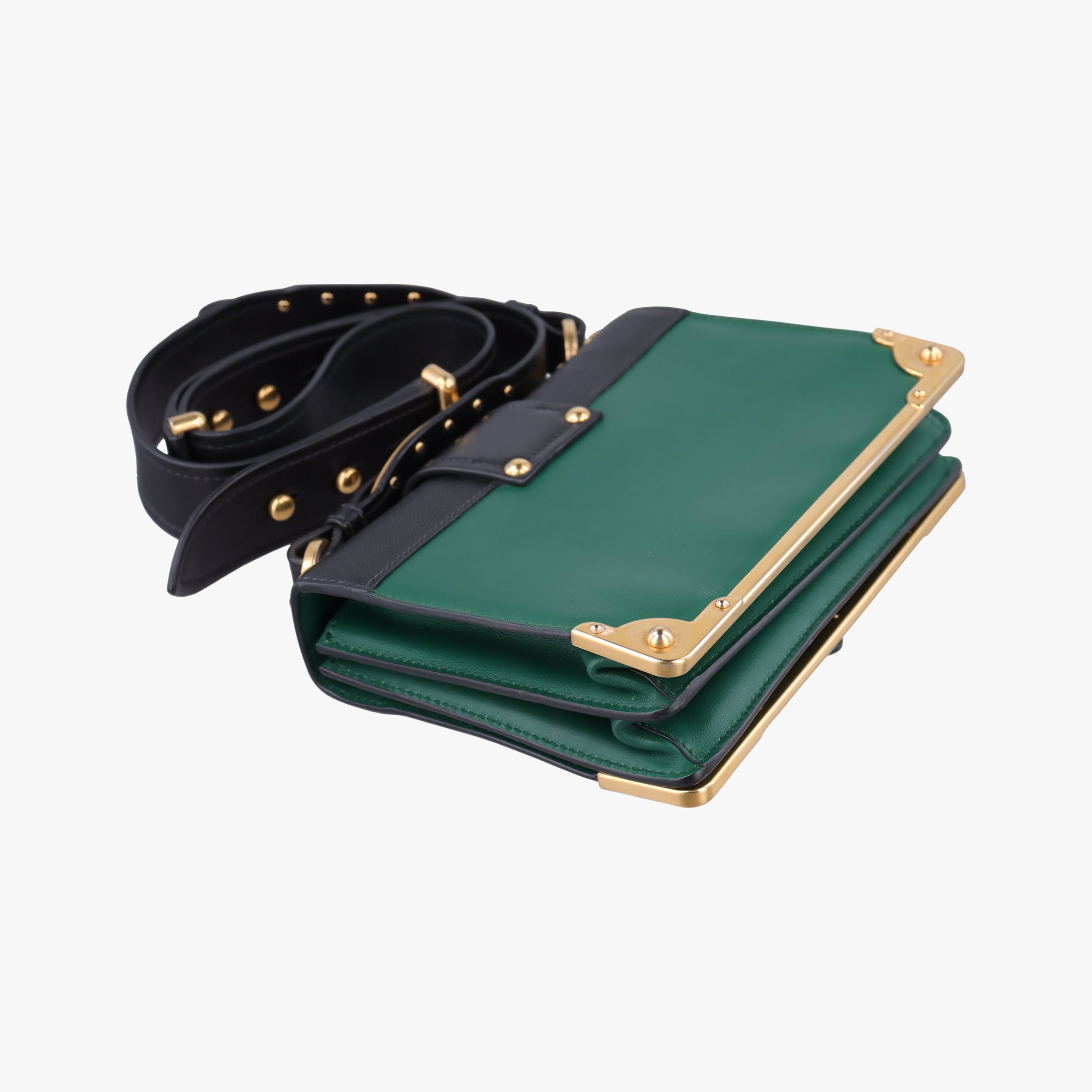 Cahier Green×black Leather 1BD045 25カイエ グリーン×ブラック レザー 1BD045 25