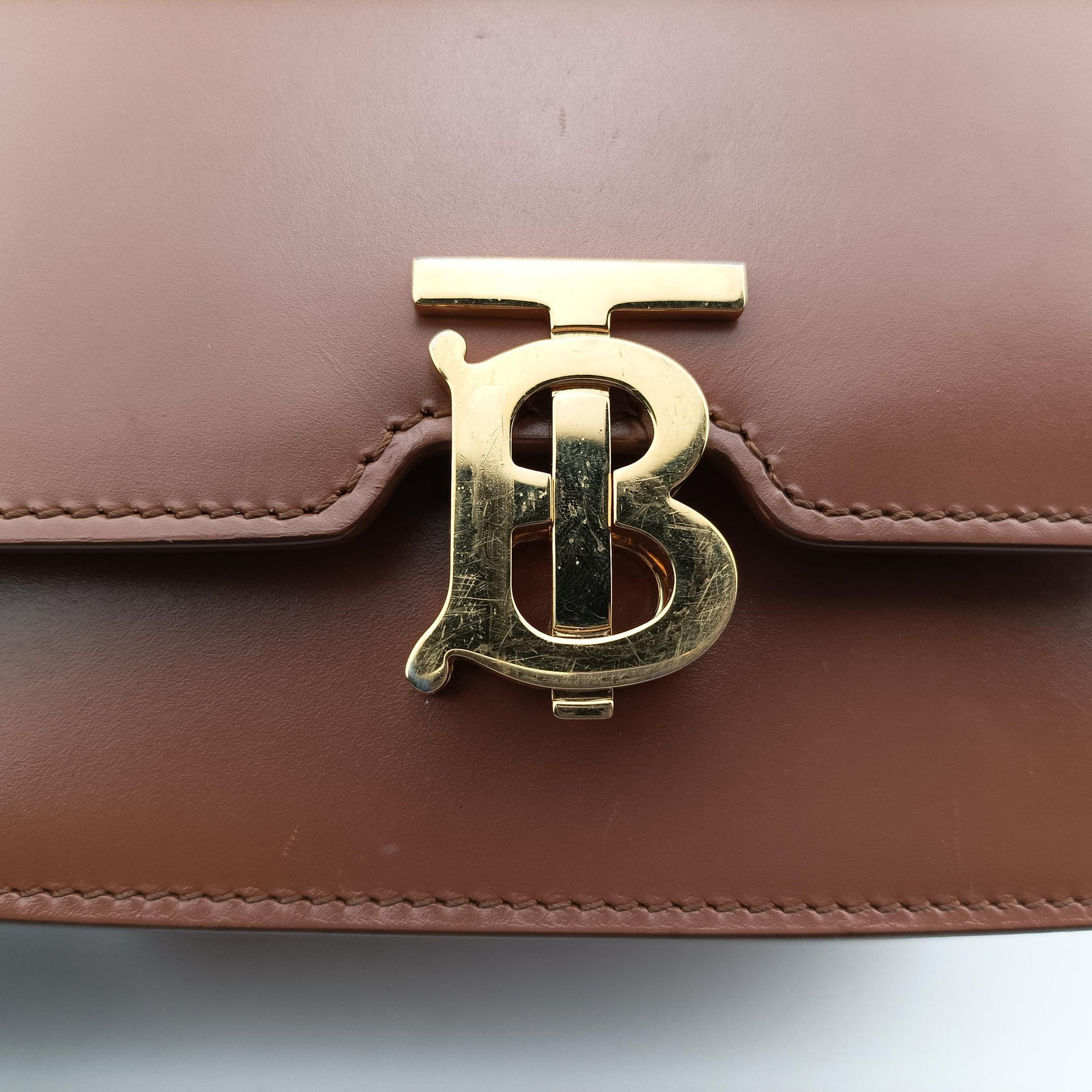 TB structured Brown Leather ITALBSRL239CALTBロゴ ブラウン レザー ITALBSRL239CAL