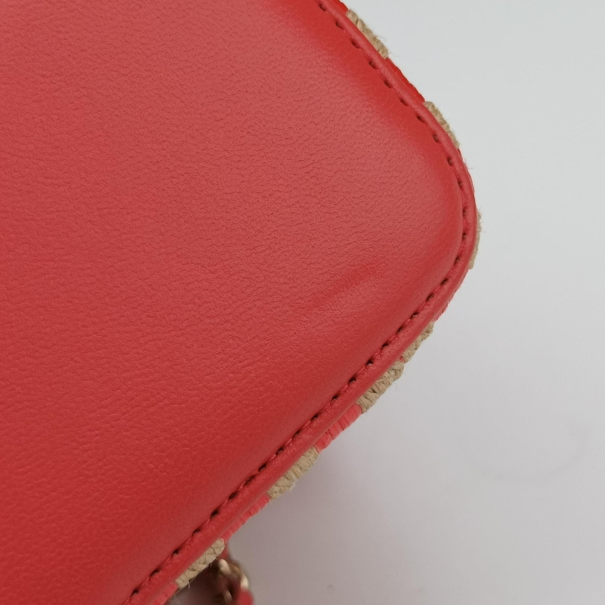 Raffia CC Mini Vanity Orange x Beige Raffia × Leather AP1998 31096712ラフィア CC ミニバニティ オレンジ×ベージュ ラフィア×レザー AP1998 31096712