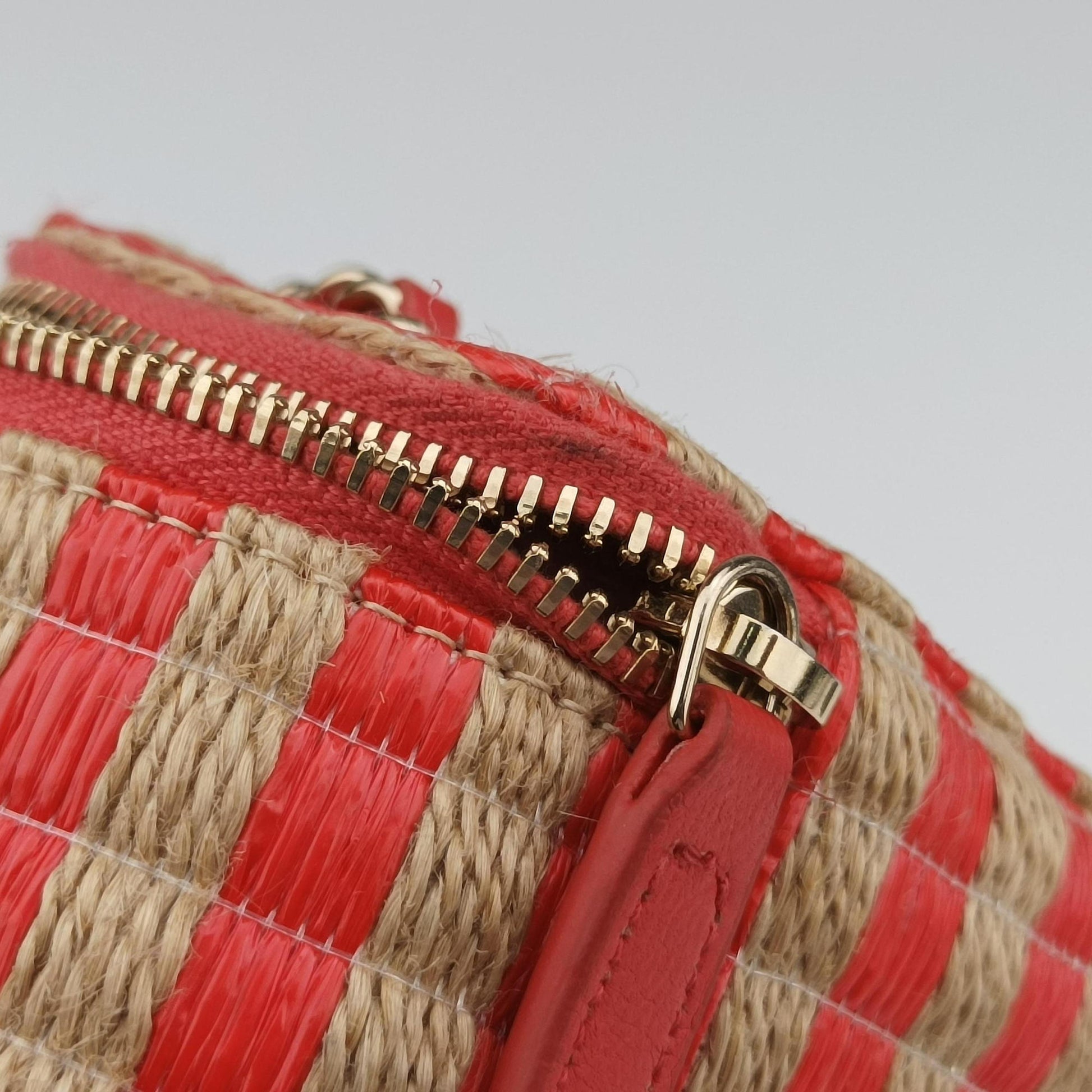 Raffia CC Mini Vanity Orange x Beige Raffia × Leather AP1998 31096712ラフィア CC ミニバニティ オレンジ×ベージュ ラフィア×レザー AP1998 31096712