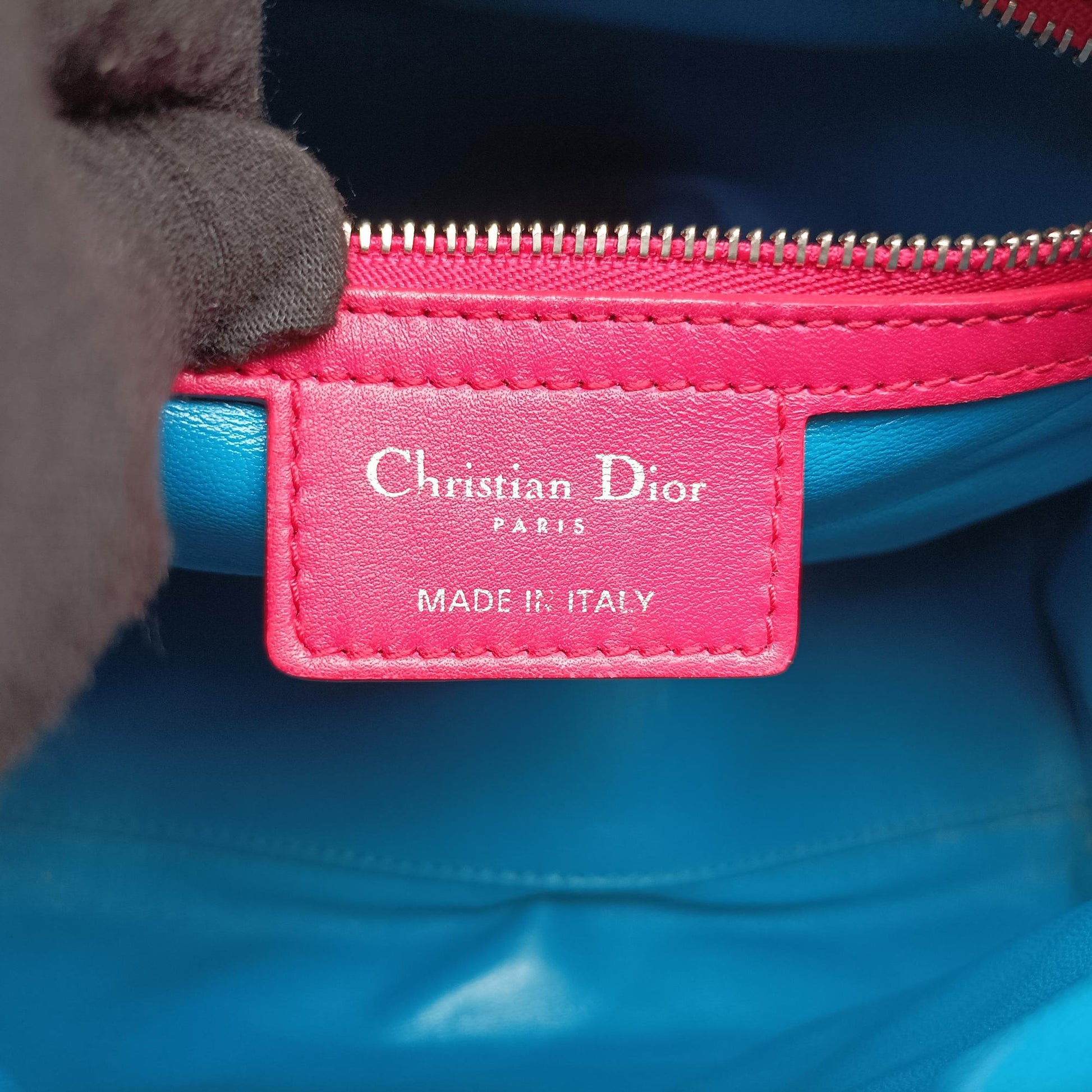 Lady Dior Navy×Pink×Light Blue lambskin 11-MA-1101レディディオール ネイビー×ピンク×ライトブルー ラムスキン 11-MA-1101