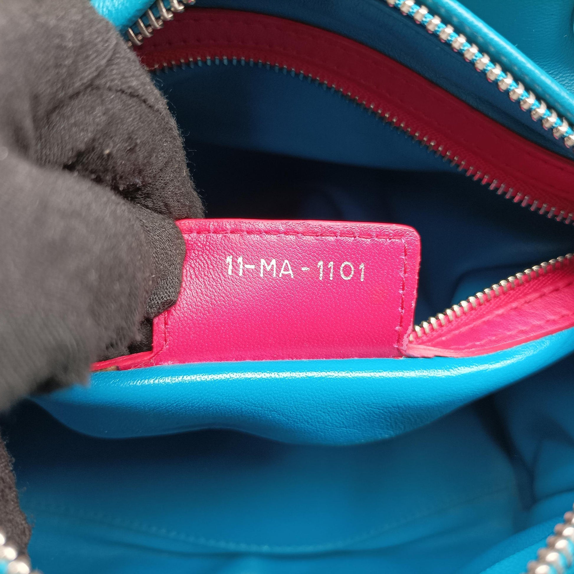 Lady Dior Navy×Pink×Light Blue lambskin 11-MA-1101レディディオール ネイビー×ピンク×ライトブルー ラムスキン 11-MA-1101