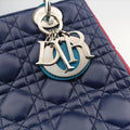 Lady Dior Navy×Pink×Light Blue lambskin 11-MA-1101レディディオール ネイビー×ピンク×ライトブルー ラムスキン 11-MA-1101