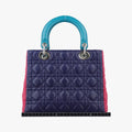 Lady Dior Navy×Pink×Light Blue lambskin 11-MA-1101レディディオール ネイビー×ピンク×ライトブルー ラムスキン 11-MA-1101