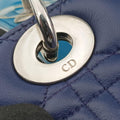 Lady Dior Navy×Pink×Light Blue lambskin 11-MA-1101レディディオール ネイビー×ピンク×ライトブルー ラムスキン 11-MA-1101
