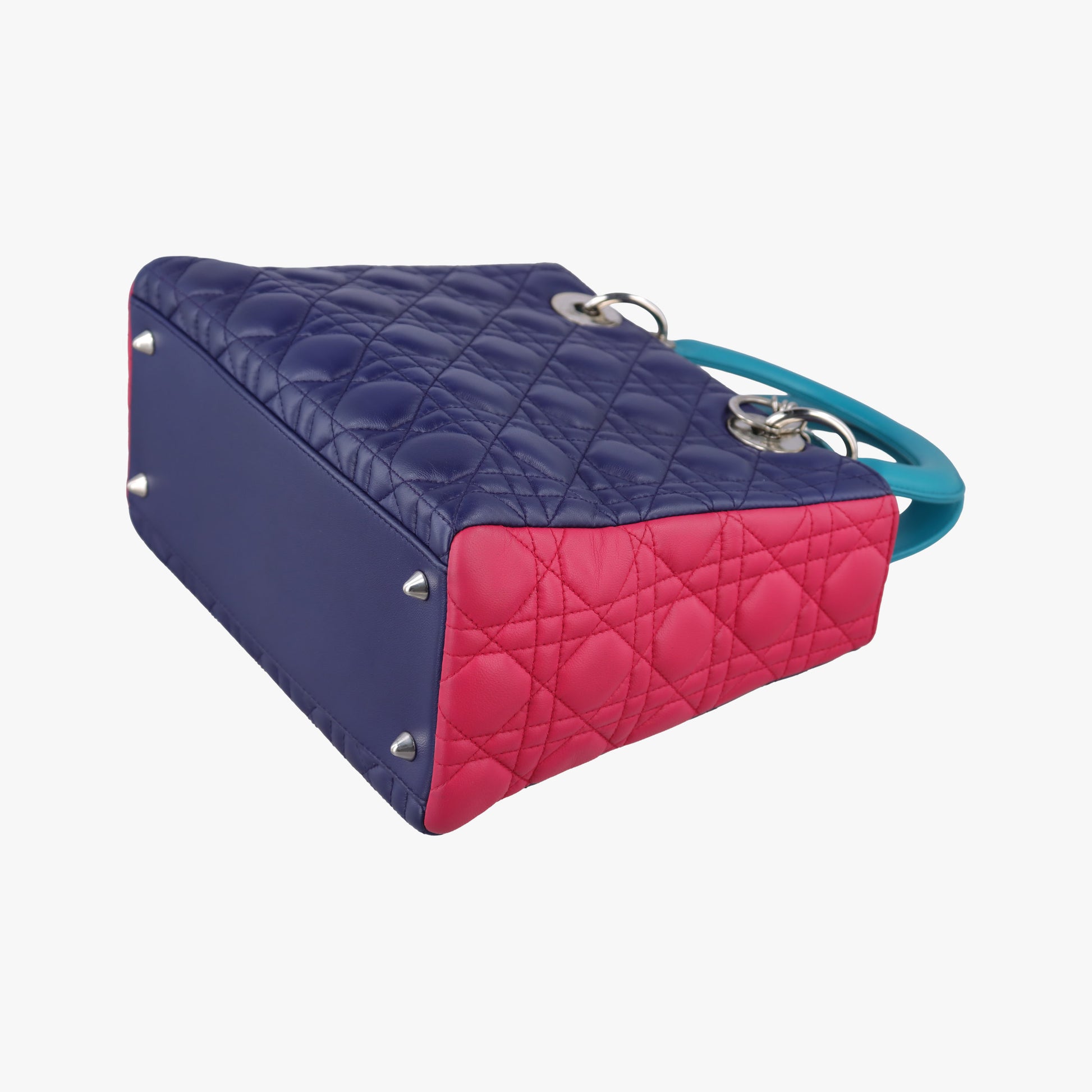 Lady Dior Navy×Pink×Light Blue lambskin 11-MA-1101レディディオール ネイビー×ピンク×ライトブルー ラムスキン 11-MA-1101