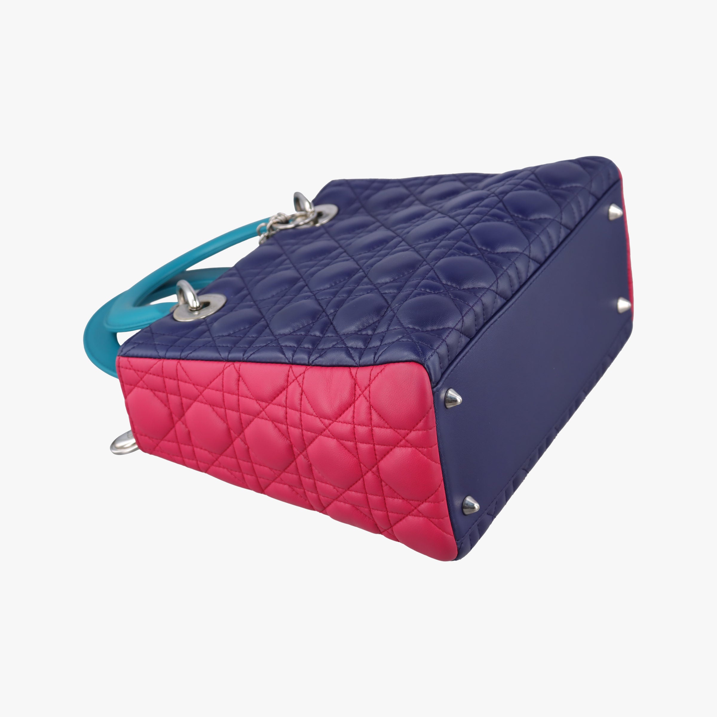 Lady Dior Navy×Pink×Light Blue lambskin 11-MA-1101レディディオール ネイビー×ピンク×ライトブルー ラムスキン 11-MA-1101