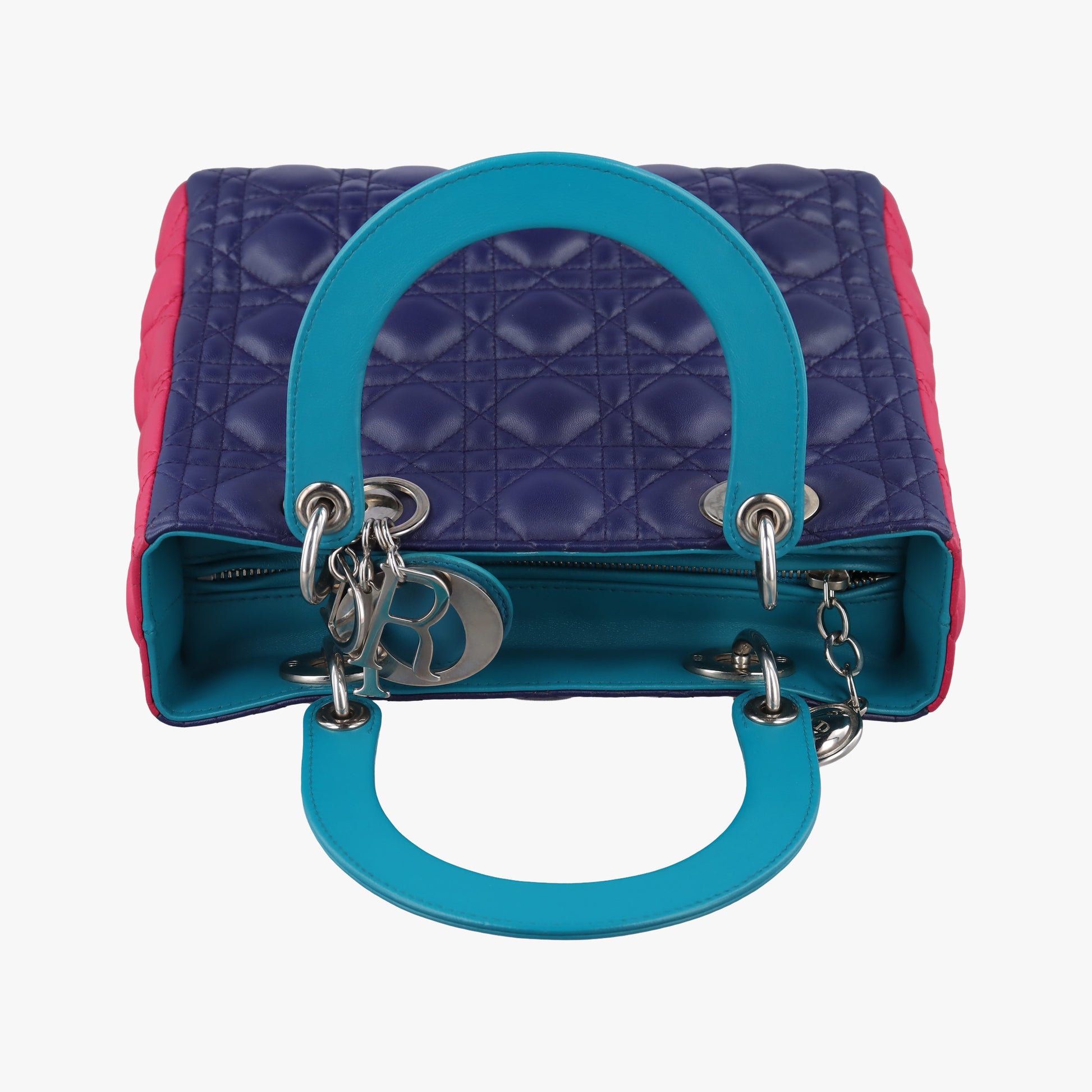 Lady Dior Navy×Pink×Light Blue lambskin 11-MA-1101レディディオール ネイビー×ピンク×ライトブルー ラムスキン 11-MA-1101