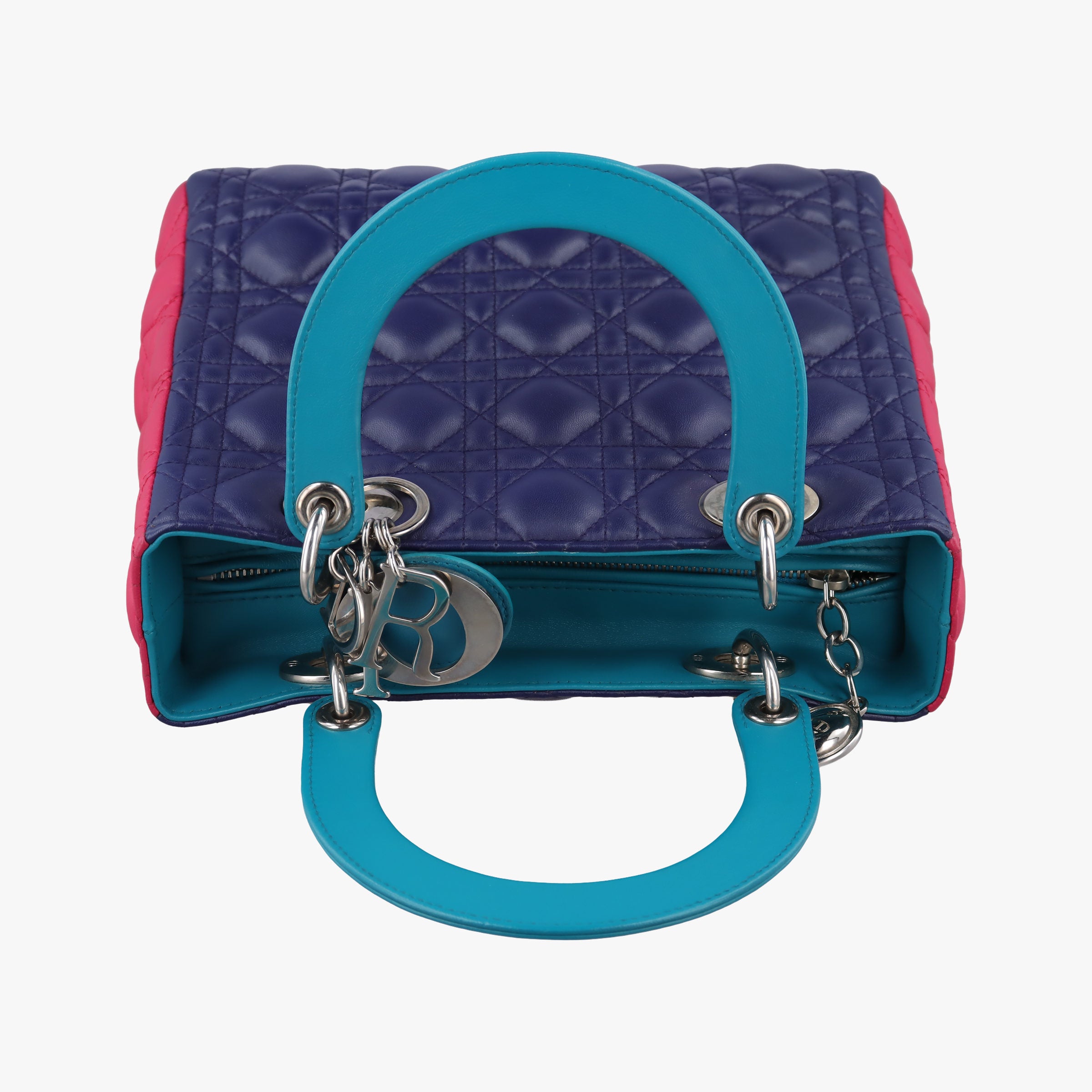 Lady Dior Navy×Pink×Light Blue lambskin 11-MA-1101レディディオール ネイビー×ピンク×ライトブルー ラムスキン 11-MA-1101