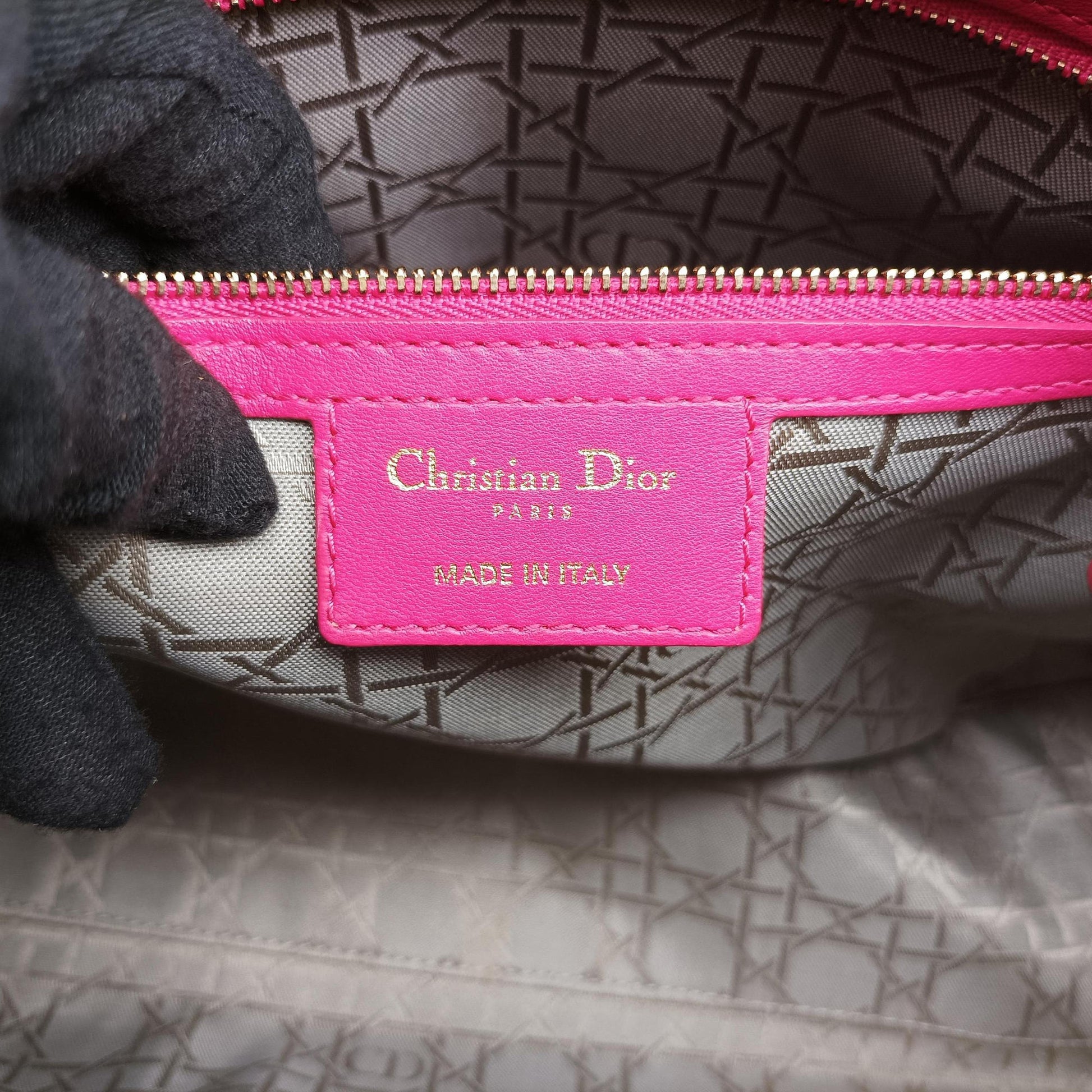 Lady Dior Rose lambskin 16-BO-0123レディディオール ローズ レッド ラムスキン 16-BO-0123