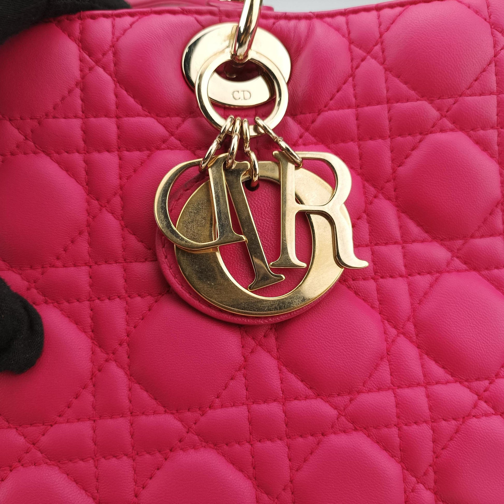 Lady Dior Rose lambskin 16-BO-0123レディディオール ローズ レッド ラムスキン 16-BO-0123