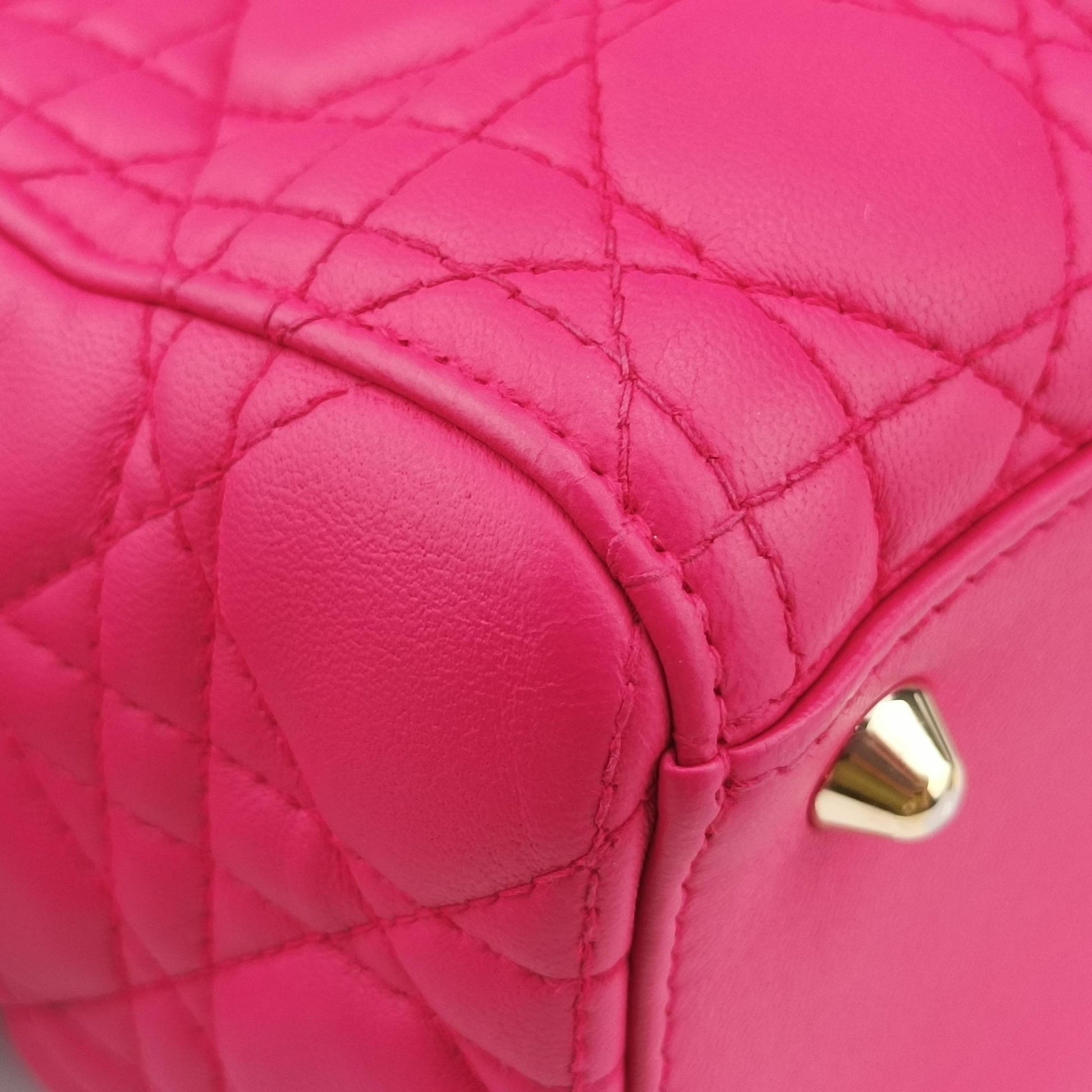 Lady Dior Rose lambskin 16-BO-0123レディディオール ローズ レッド ラムスキン 16-BO-0123