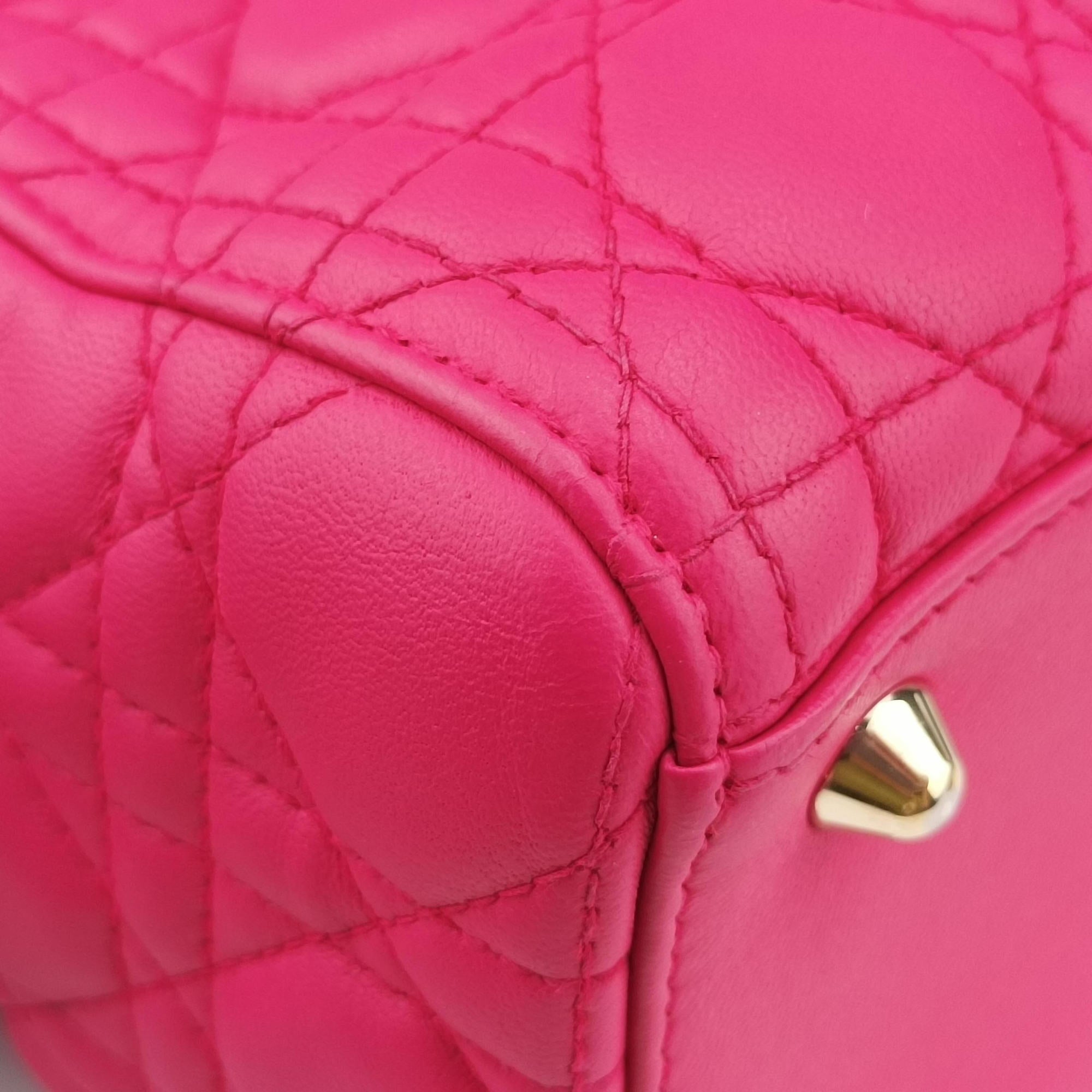 Lady Dior Rose lambskin 16-BO-0123レディディオール ローズ レッド ラムスキン 16-BO-0123