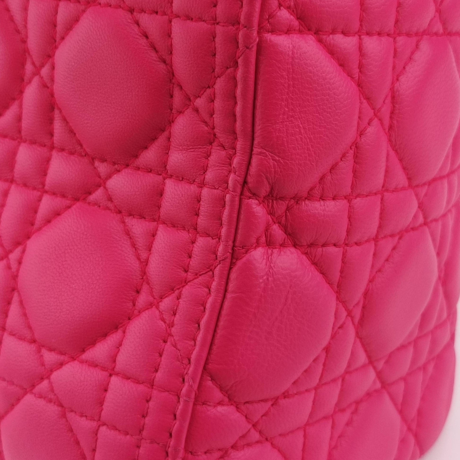 Lady Dior Rose lambskin 16-BO-0123レディディオール ローズ レッド ラムスキン 16-BO-0123