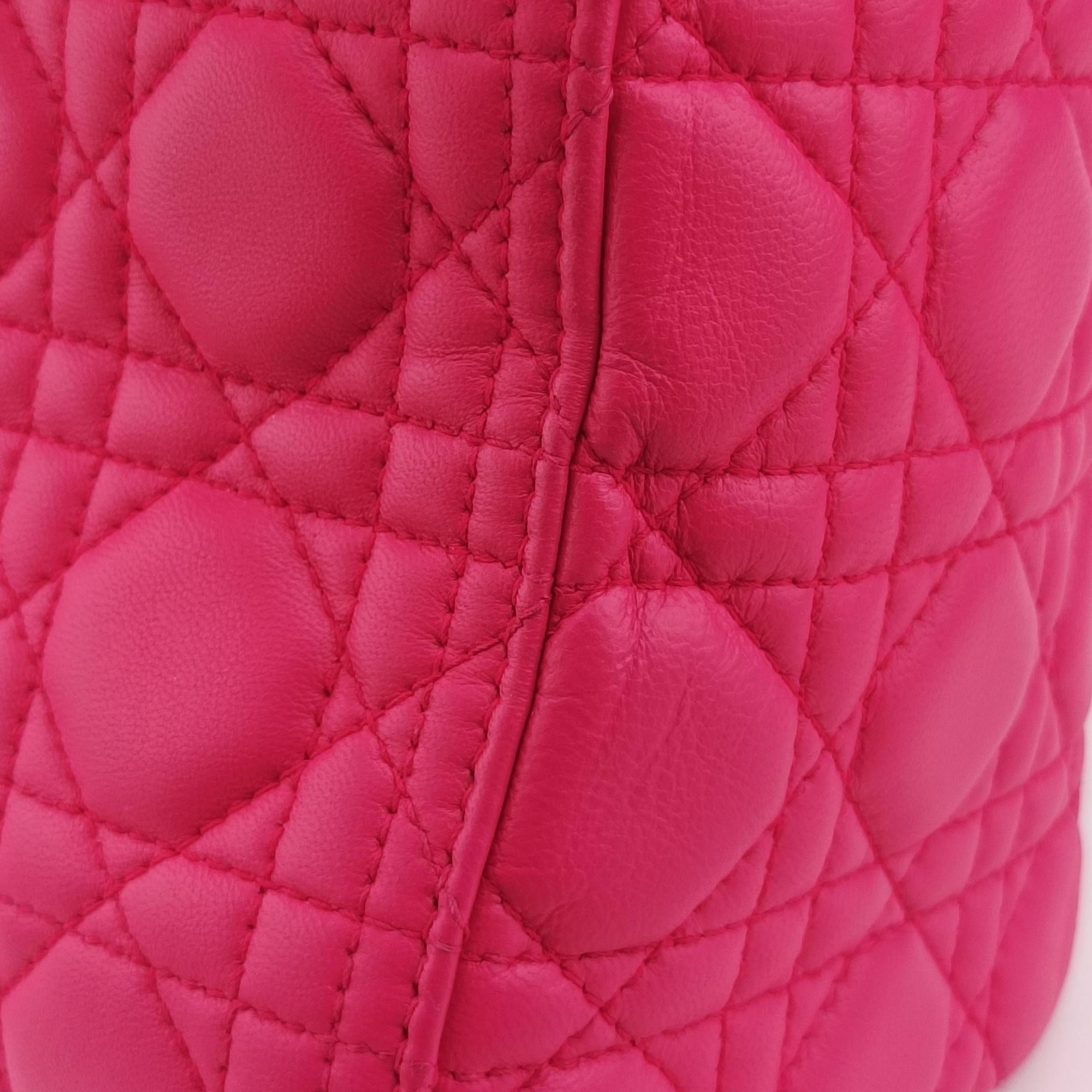 Lady Dior Rose lambskin 16-BO-0123レディディオール ローズ レッド ラムスキン 16-BO-0123