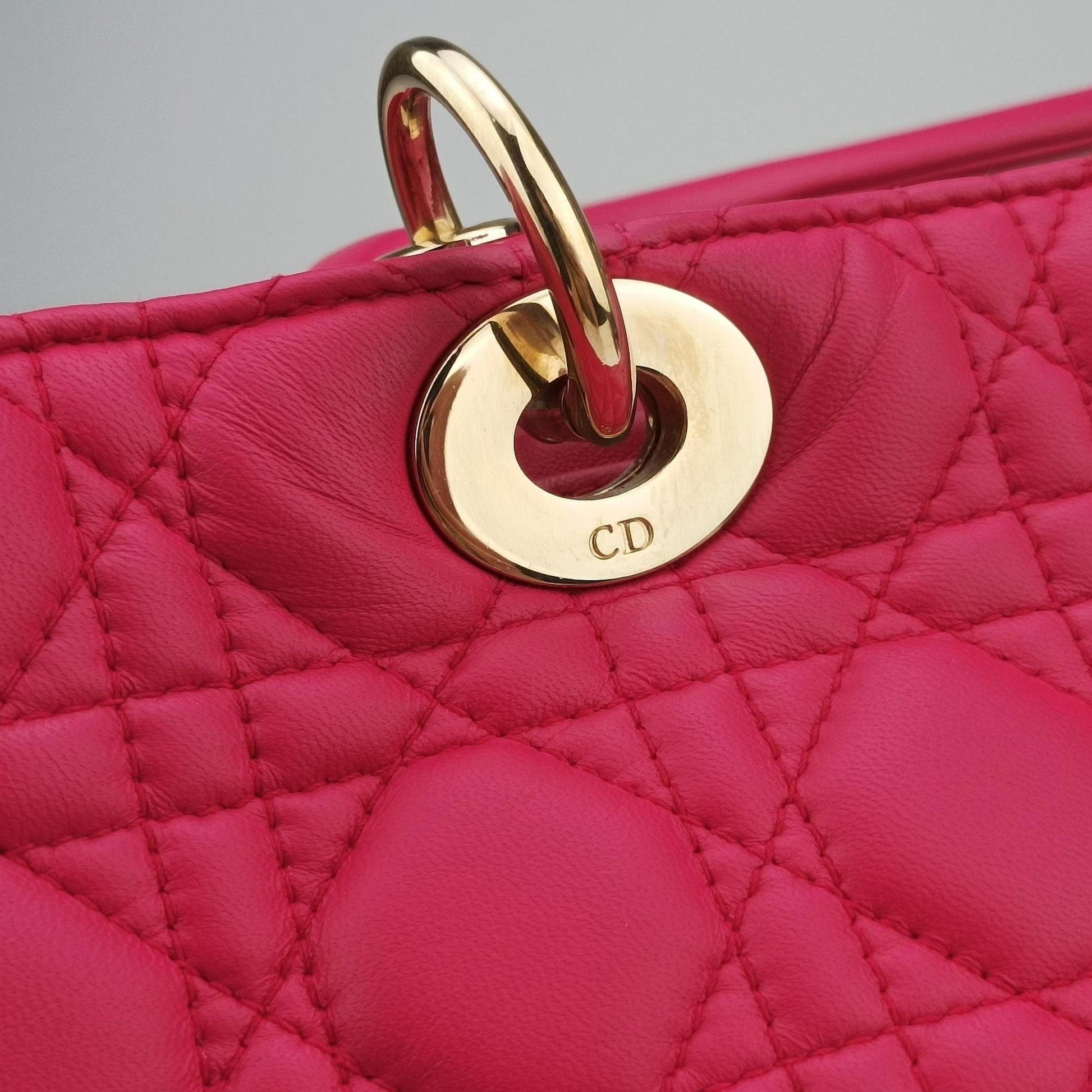 Lady Dior Rose lambskin 16-BO-0123レディディオール ローズ レッド ラムスキン 16-BO-0123