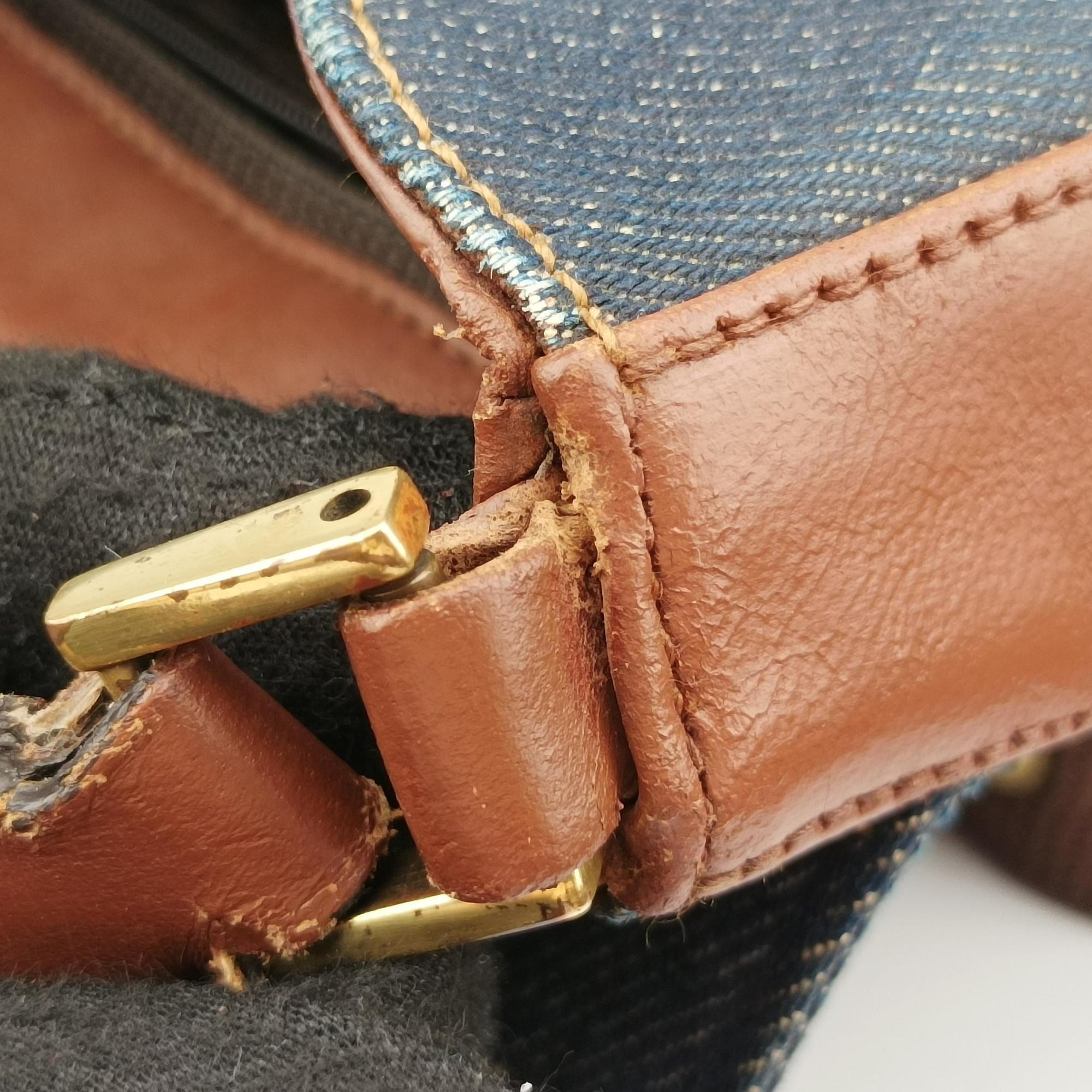 Street Chic Brown×blue canvasxleather BM-0072ストリートシック ブラウン×ブルー キャンバスxレザー BM-0072