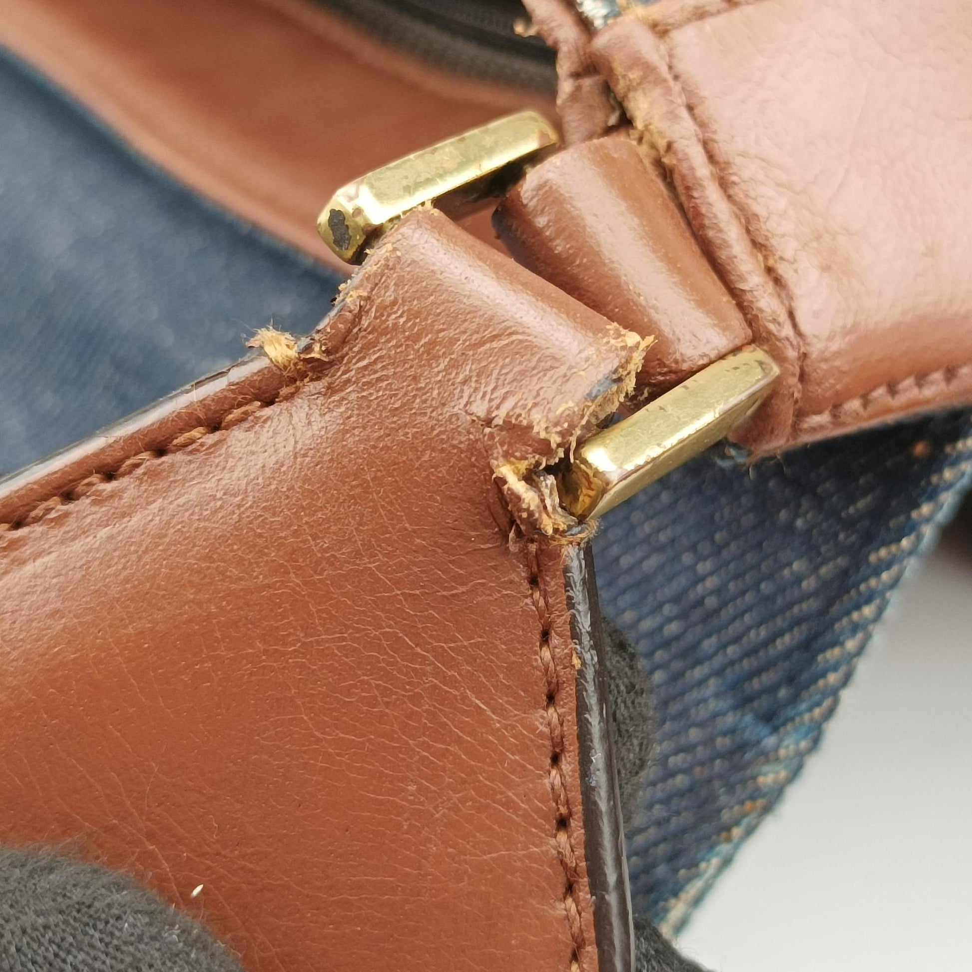 Street Chic Brown×blue canvasxleather BM-0072ストリートシック ブラウン×ブルー キャンバスxレザー BM-0072