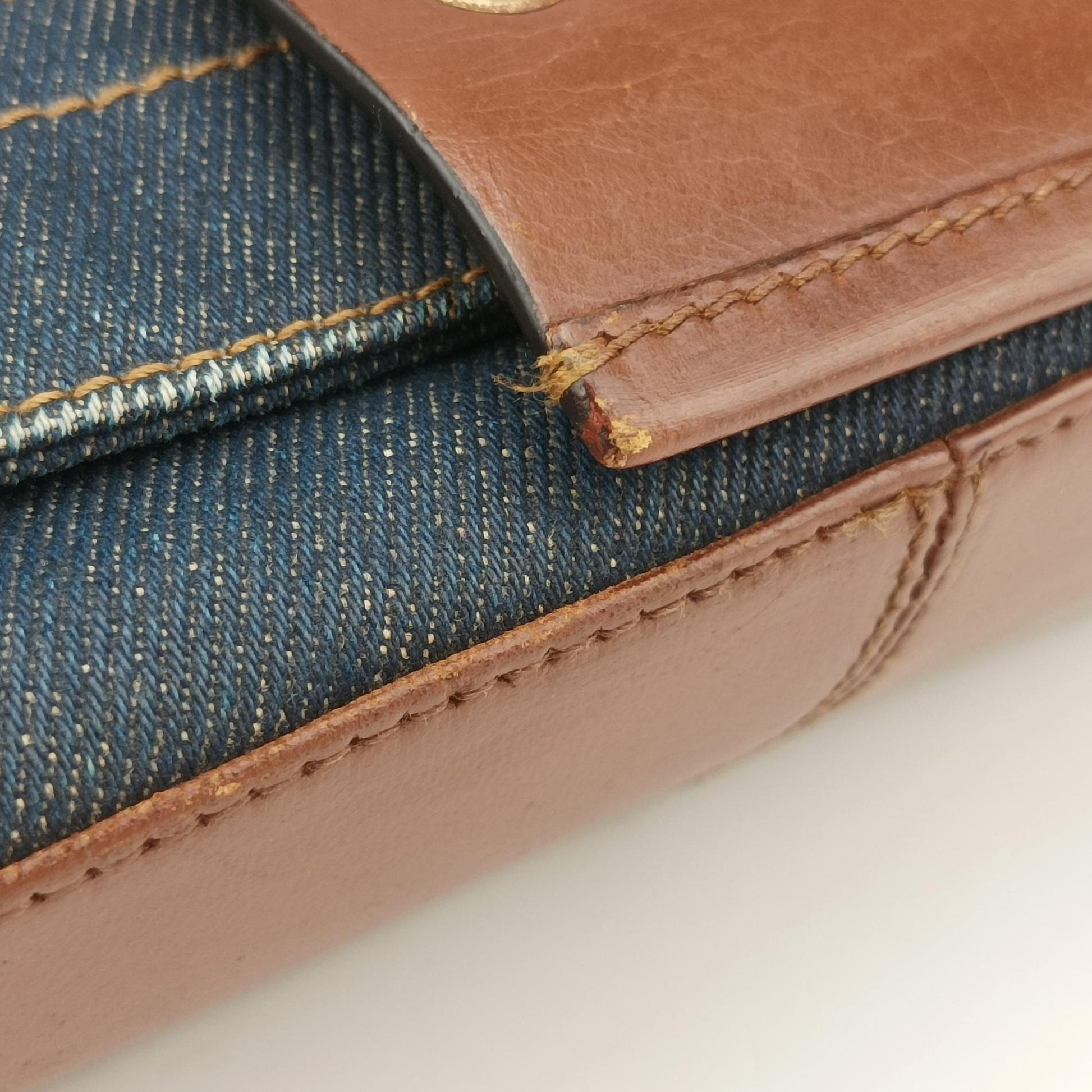 Street Chic Brown×blue canvasxleather BM-0072ストリートシック ブラウン×ブルー キャンバスxレザー BM-0072