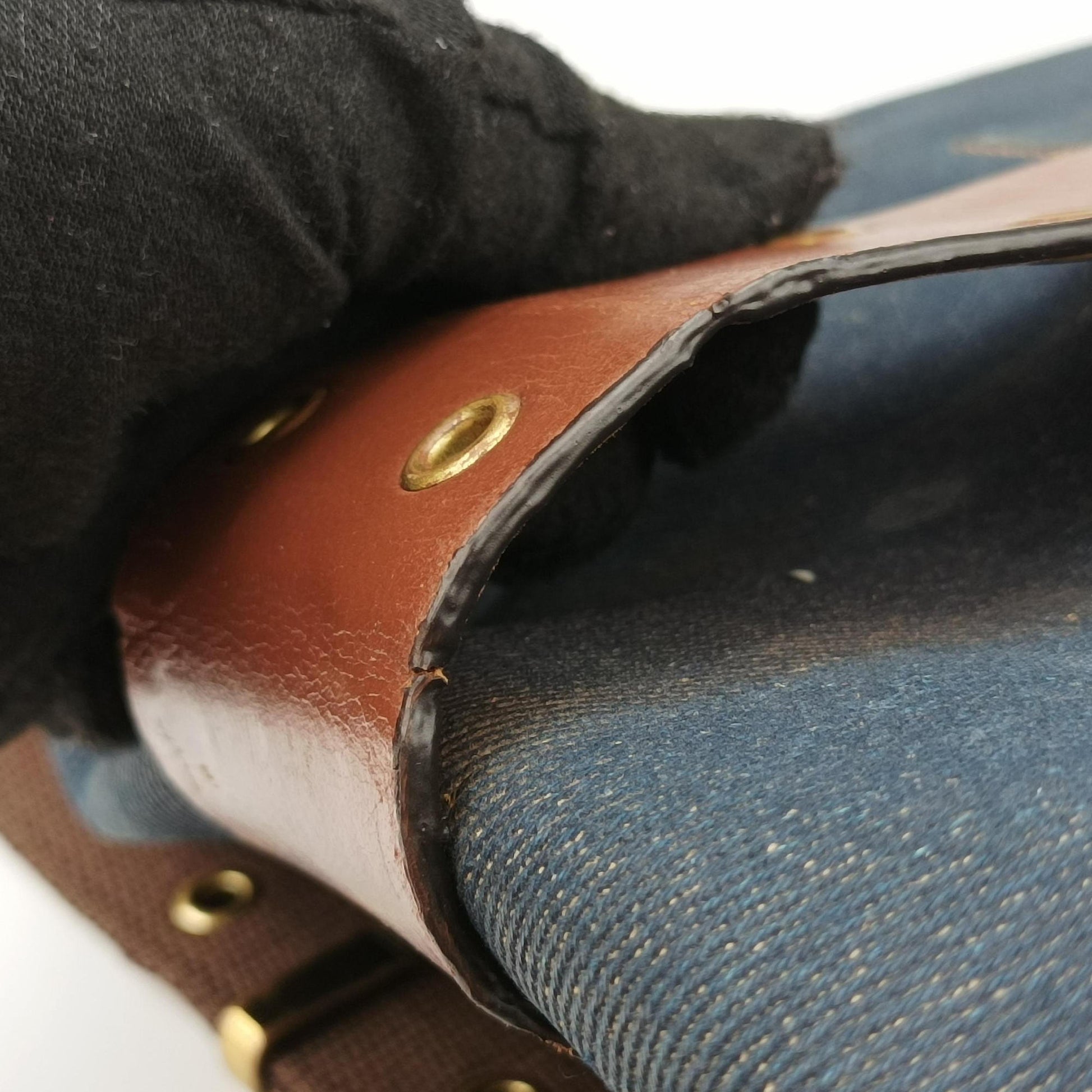 Street Chic Brown×blue canvasxleather BM-0072ストリートシック ブラウン×ブルー キャンバスxレザー BM-0072