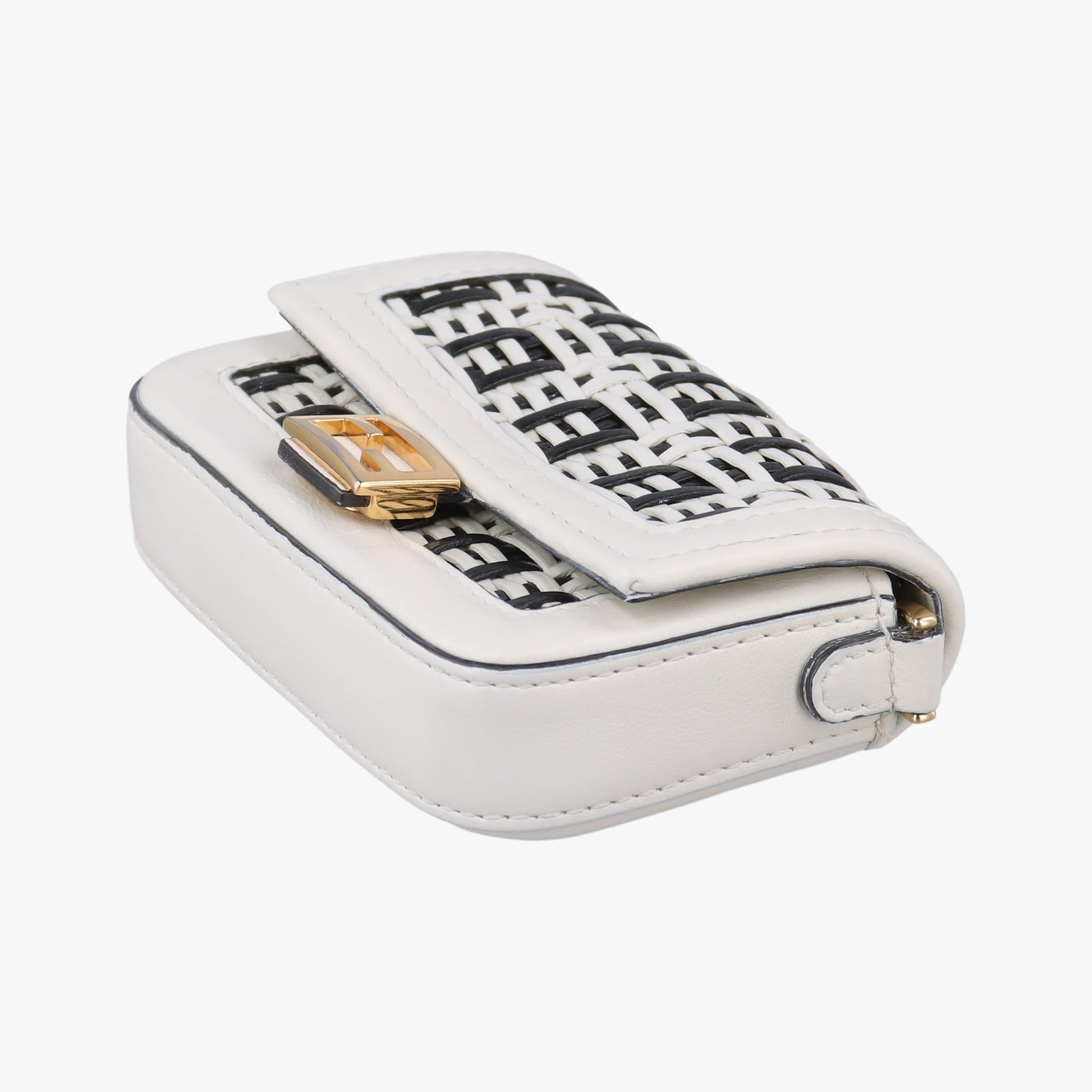 Nano Baguette Charm Black/White Leather 7AR844 7AR844-AFC0-218-0189ナノ バゲット チャーム ブラック/ホワイト レザー 7AR844 7AR844-AFC0-218-0189