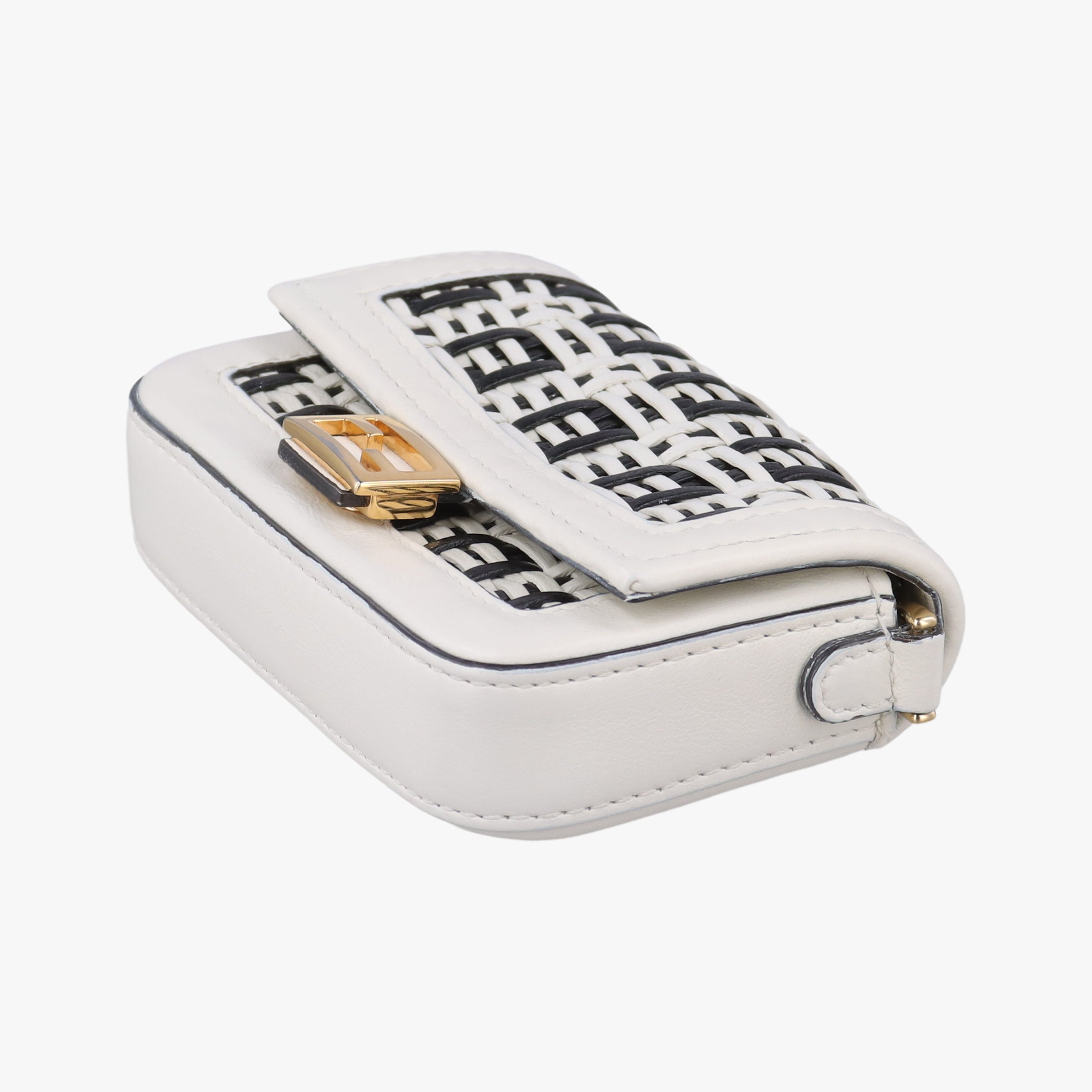 Nano Baguette Charm Black/White Leather 7AR844 7AR844-AFC0-218-0189ナノ バゲット チャーム ブラック/ホワイト レザー 7AR844 7AR844-AFC0-218-0189