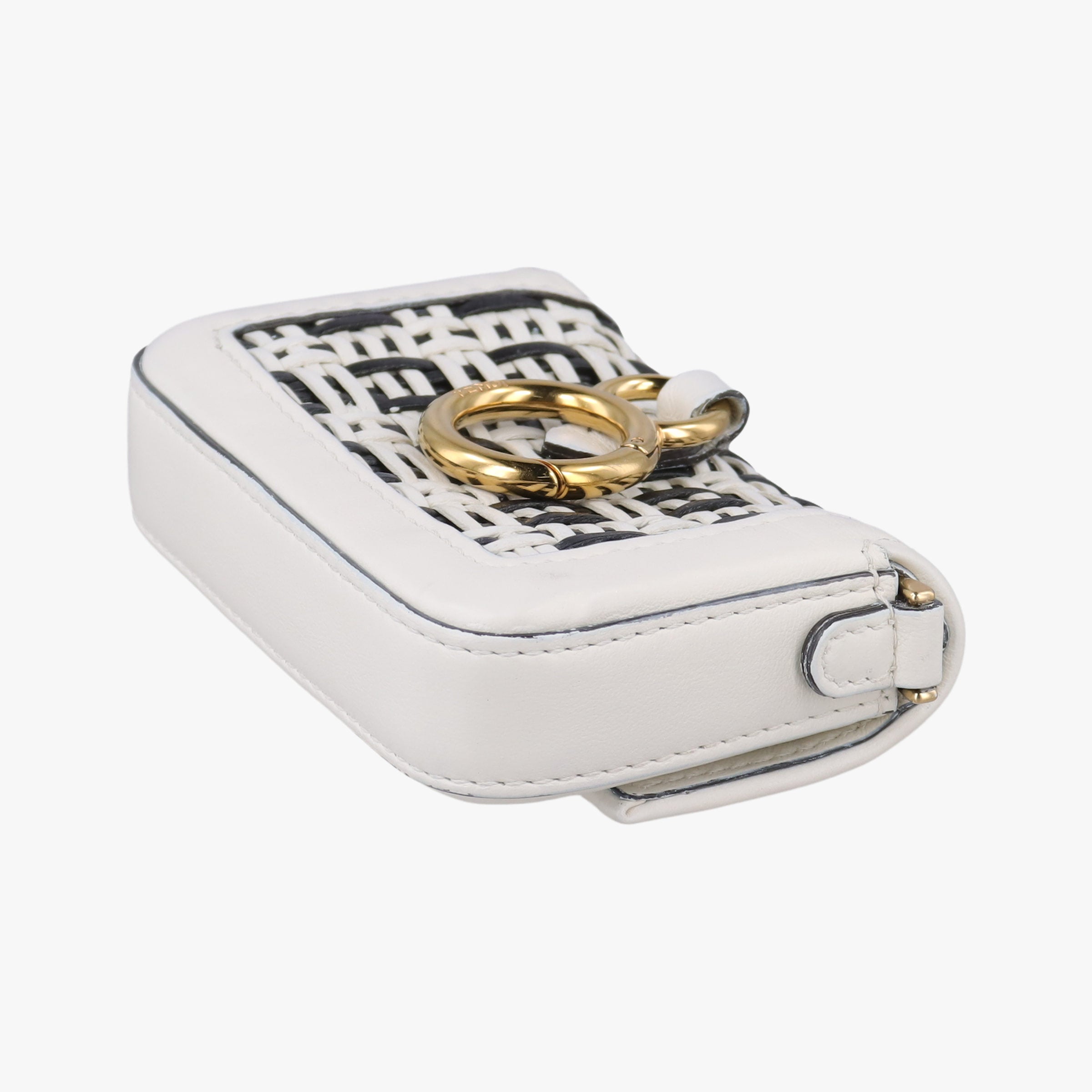 Nano Baguette Charm Black/White Leather 7AR844 7AR844-AFC0-218-0189ナノ バゲット チャーム ブラック/ホワイト レザー 7AR844 7AR844-AFC0-218-0189