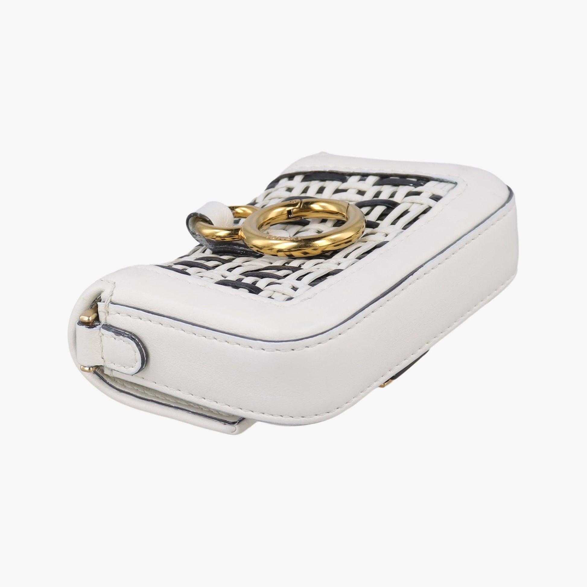 Nano Baguette Charm Black/White Leather 7AR844 7AR844-AFC0-218-0189ナノ バゲット チャーム ブラック/ホワイト レザー 7AR844 7AR844-AFC0-218-0189