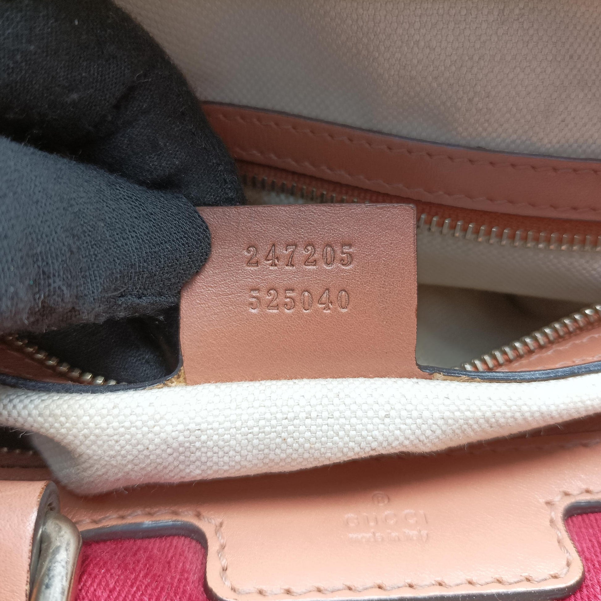 Sherry Line Beige×red×orange Canvas×Leather 247205 B012290916シェリーライン ベージュ×レッド×オレンジ キャンバス×レザー 247205 B012290916