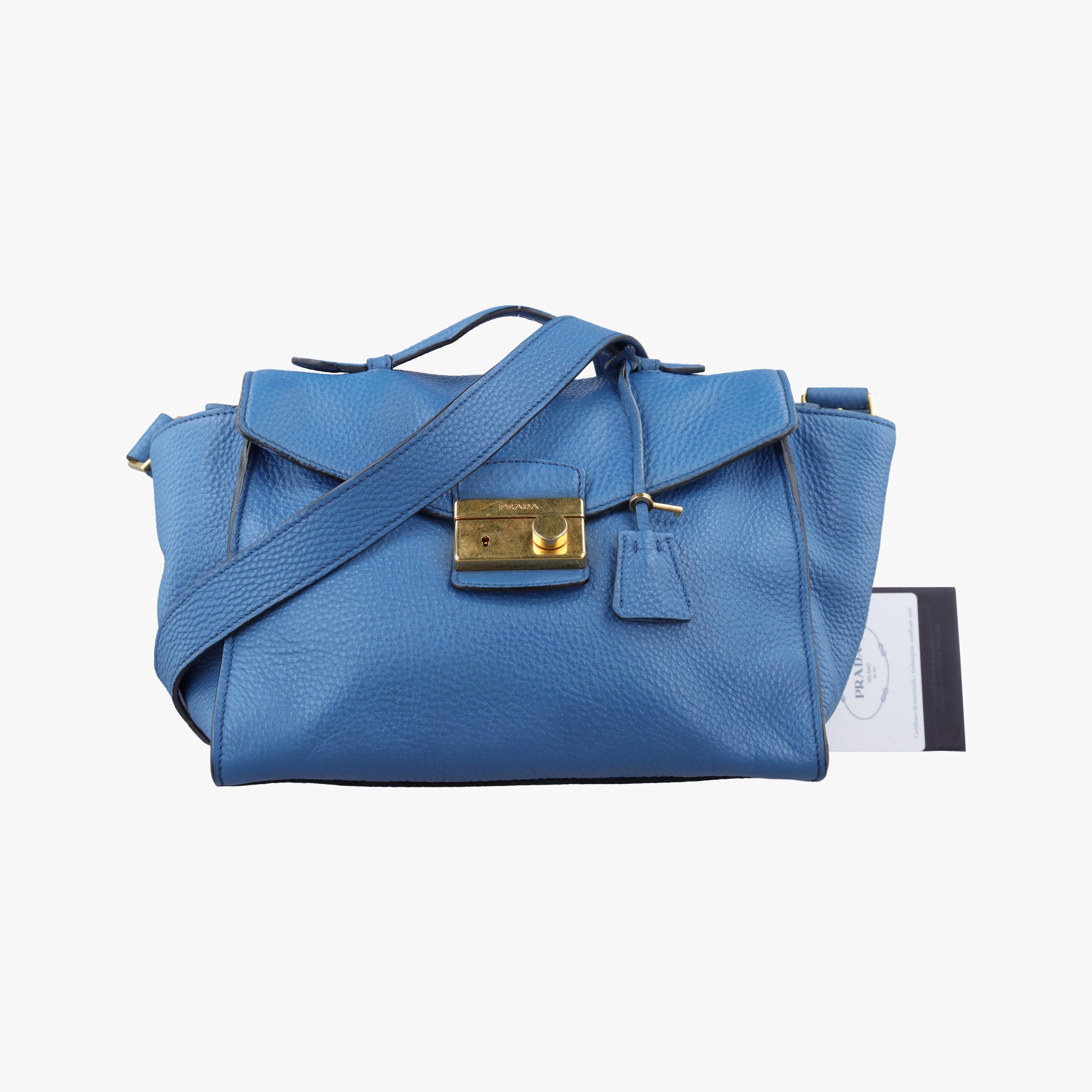 Vitello Daino Sound Flap Top Handle Blue Leather BR5034 7/A 165ヴィテッロ ダイノ サウンド フラップ トップ ハンドル ブルー レザー BR5034 7/A 165