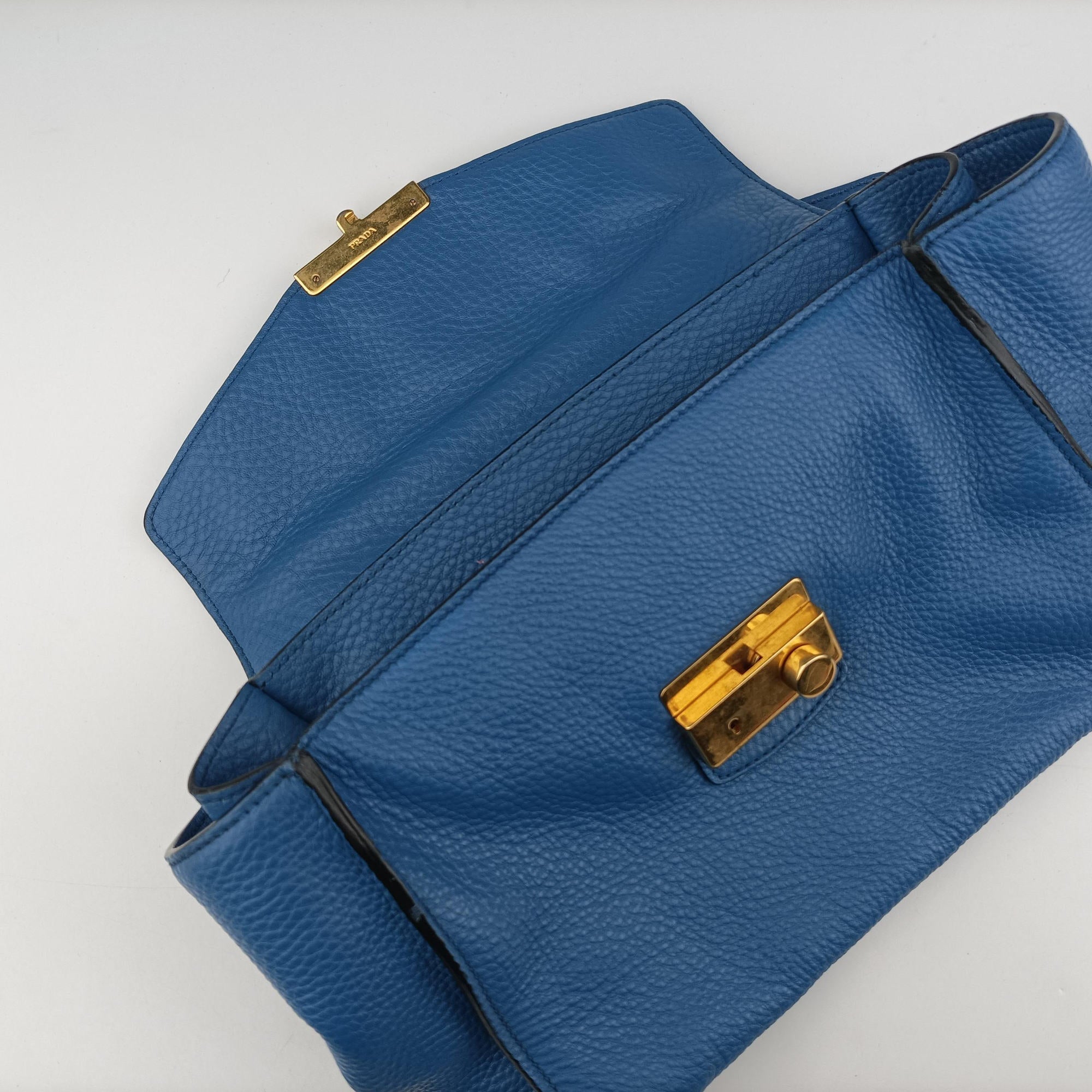 Vitello Daino Sound Flap Top Handle Blue Leather BR5034 7/A 165ヴィテッロ ダイノ サウンド フラップ トップ ハンドル ブルー レザー BR5034 7/A 165