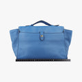 Vitello Daino Sound Flap Top Handle Blue Leather BR5034 7/A 165ヴィテッロ ダイノ サウンド フラップ トップ ハンドル ブルー レザー BR5034 7/A 165