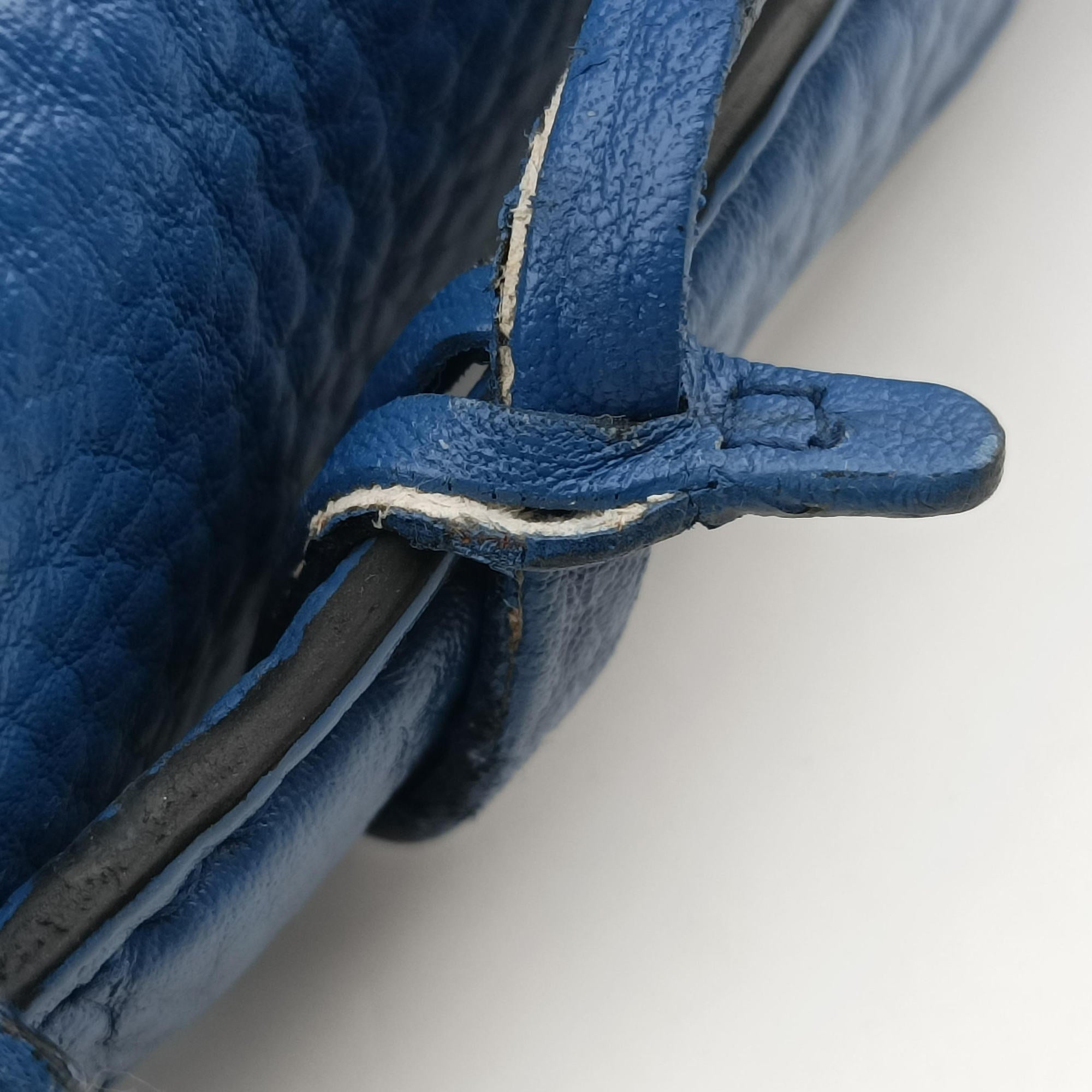 Vitello Daino Sound Flap Top Handle Blue Leather BR5034 7/A 165ヴィテッロ ダイノ サウンド フラップ トップ ハンドル ブルー レザー BR5034 7/A 165