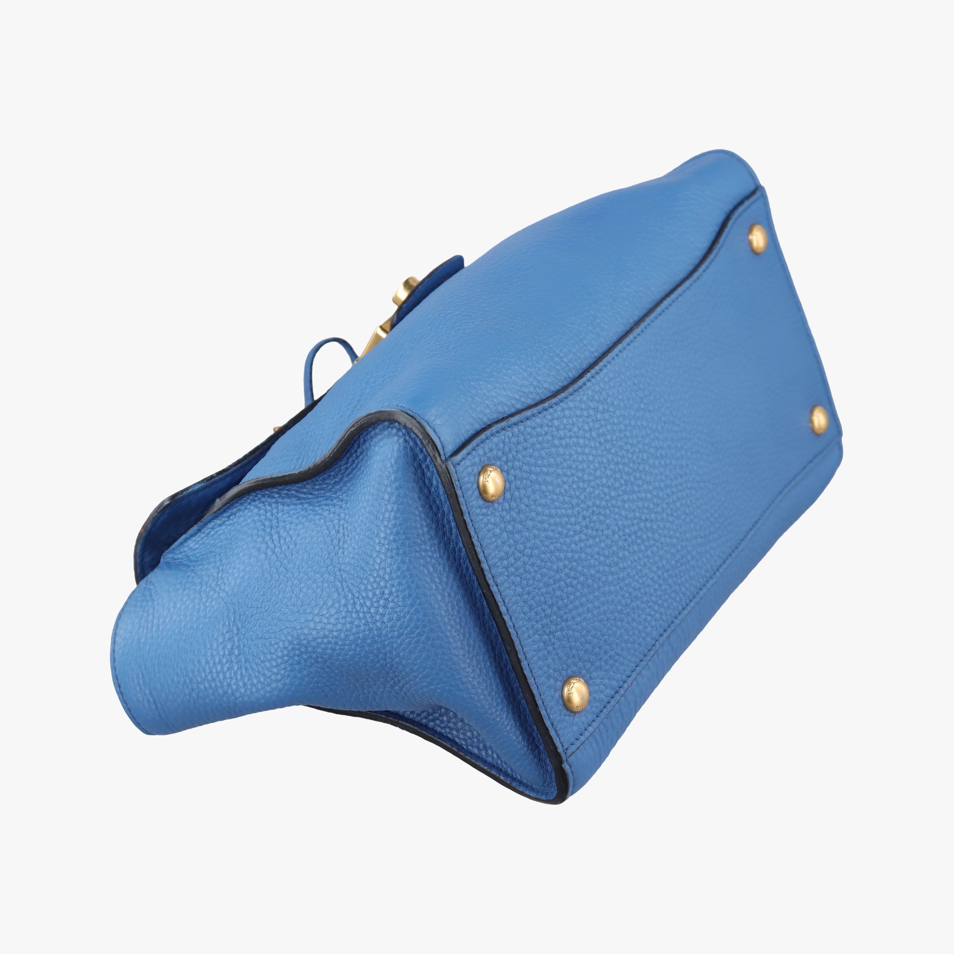 Vitello Daino Sound Flap Top Handle Blue Leather BR5034 7/A 165ヴィテッロ ダイノ サウンド フラップ トップ ハンドル ブルー レザー BR5034 7/A 165
