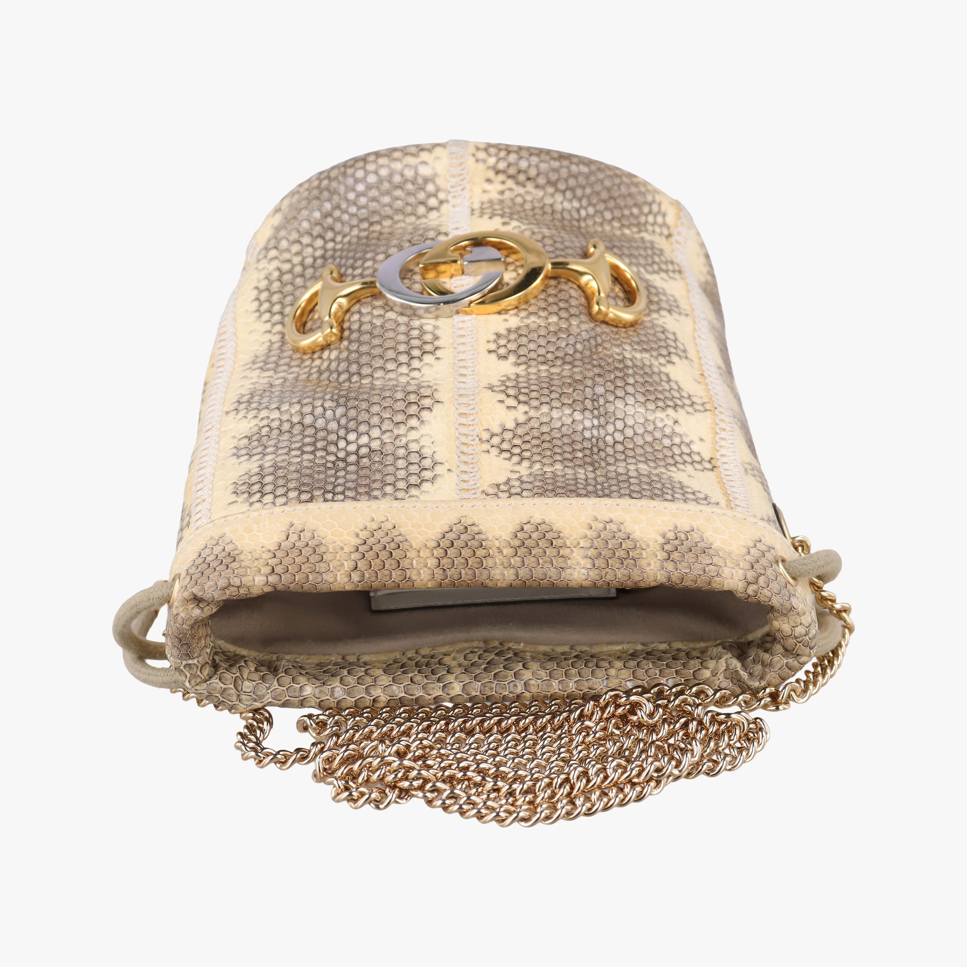 Zumi Mini Drawstring Bucket Beige x Multicolor snakeskin 576432 ズゥミ ミニバケット ベージュ×マルチカラー ヘビ革 576432 