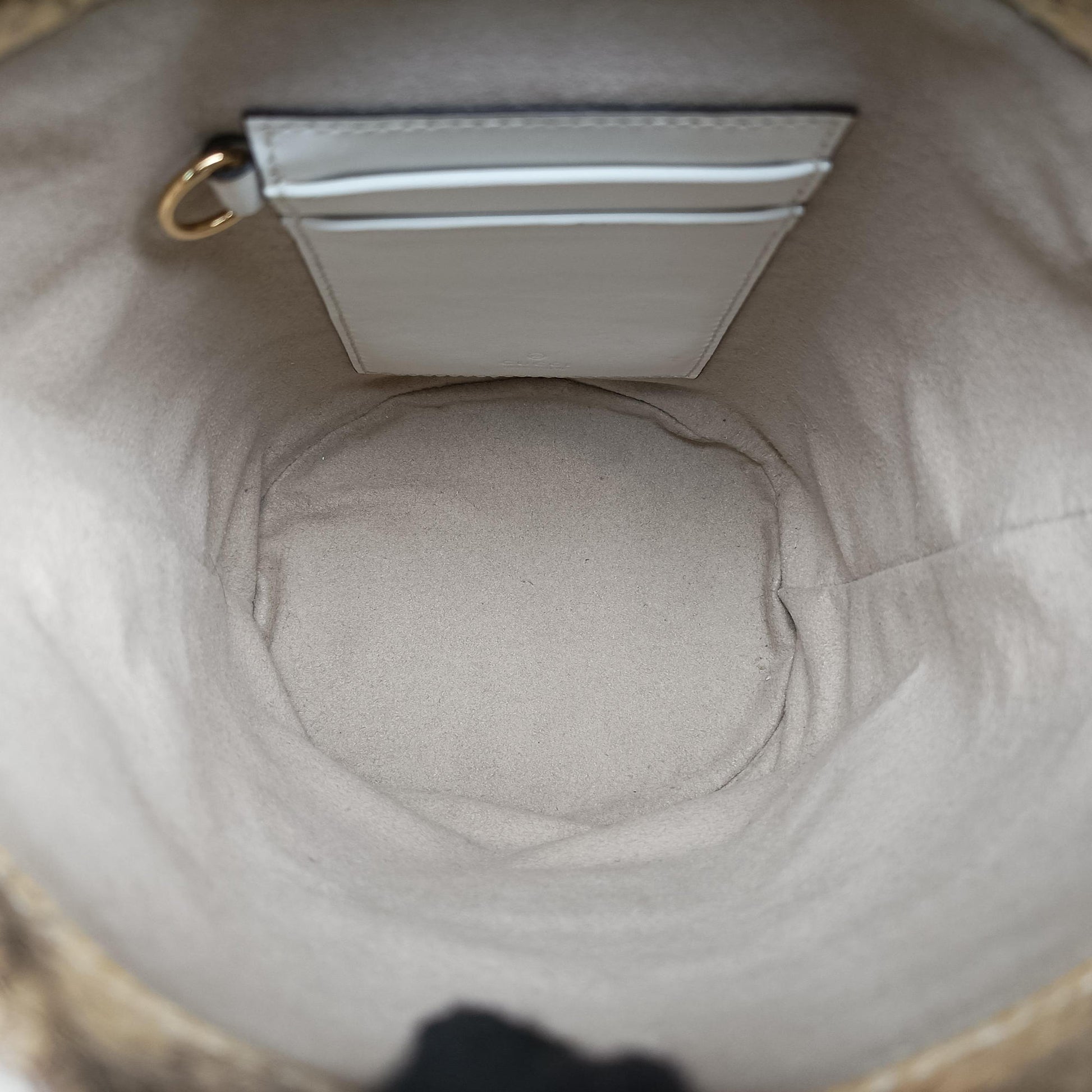 Zumi Mini Drawstring Bucket Beige x Multicolor snakeskin 576432 ズゥミ ミニバケット ベージュ×マルチカラー ヘビ革 576432 