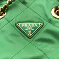 quilted tessuto Green Nylon x leather 53キルティング テスート グリーン ナイロンxレザー 53