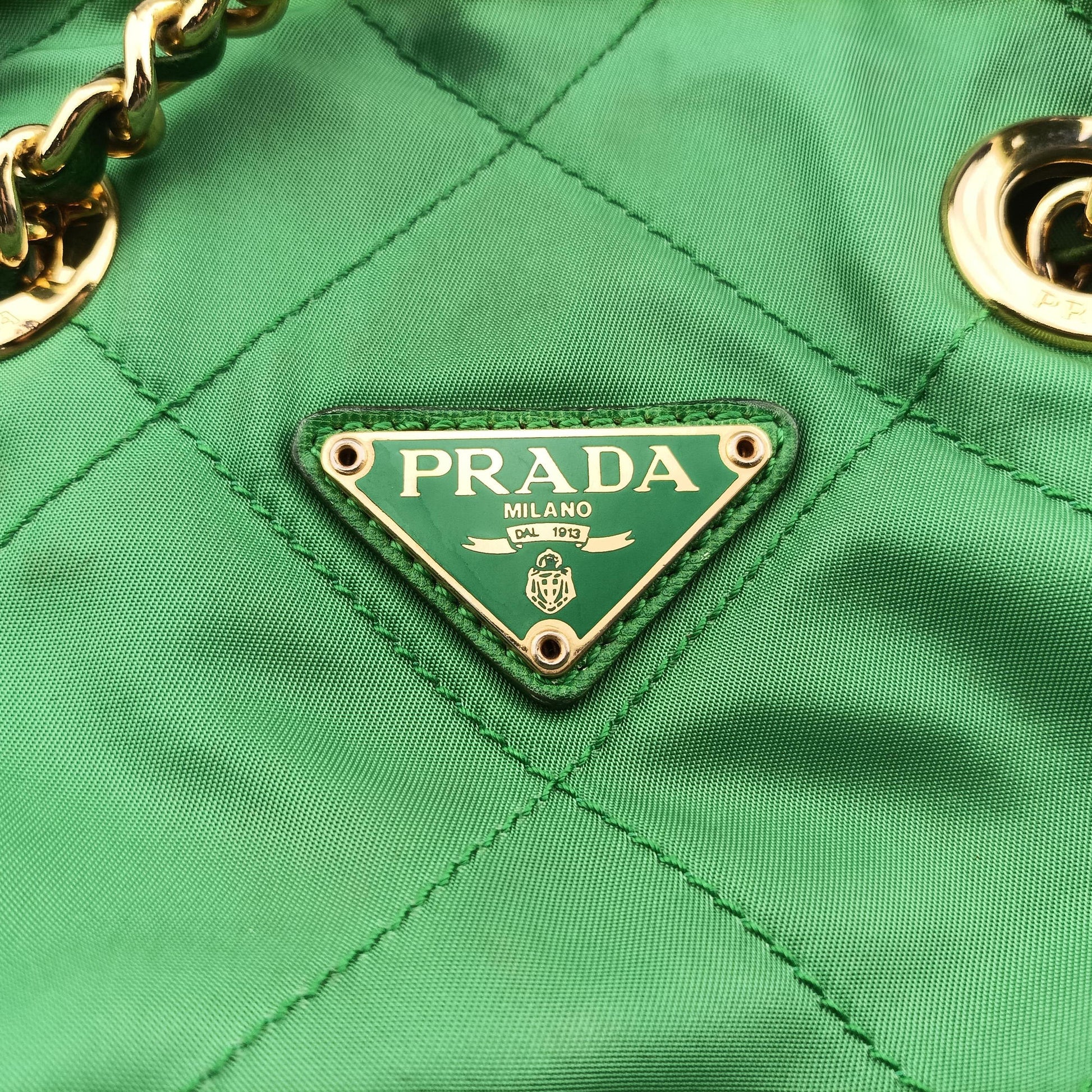 quilted tessuto Green Nylon x leather 53キルティング テスート グリーン ナイロンxレザー 53