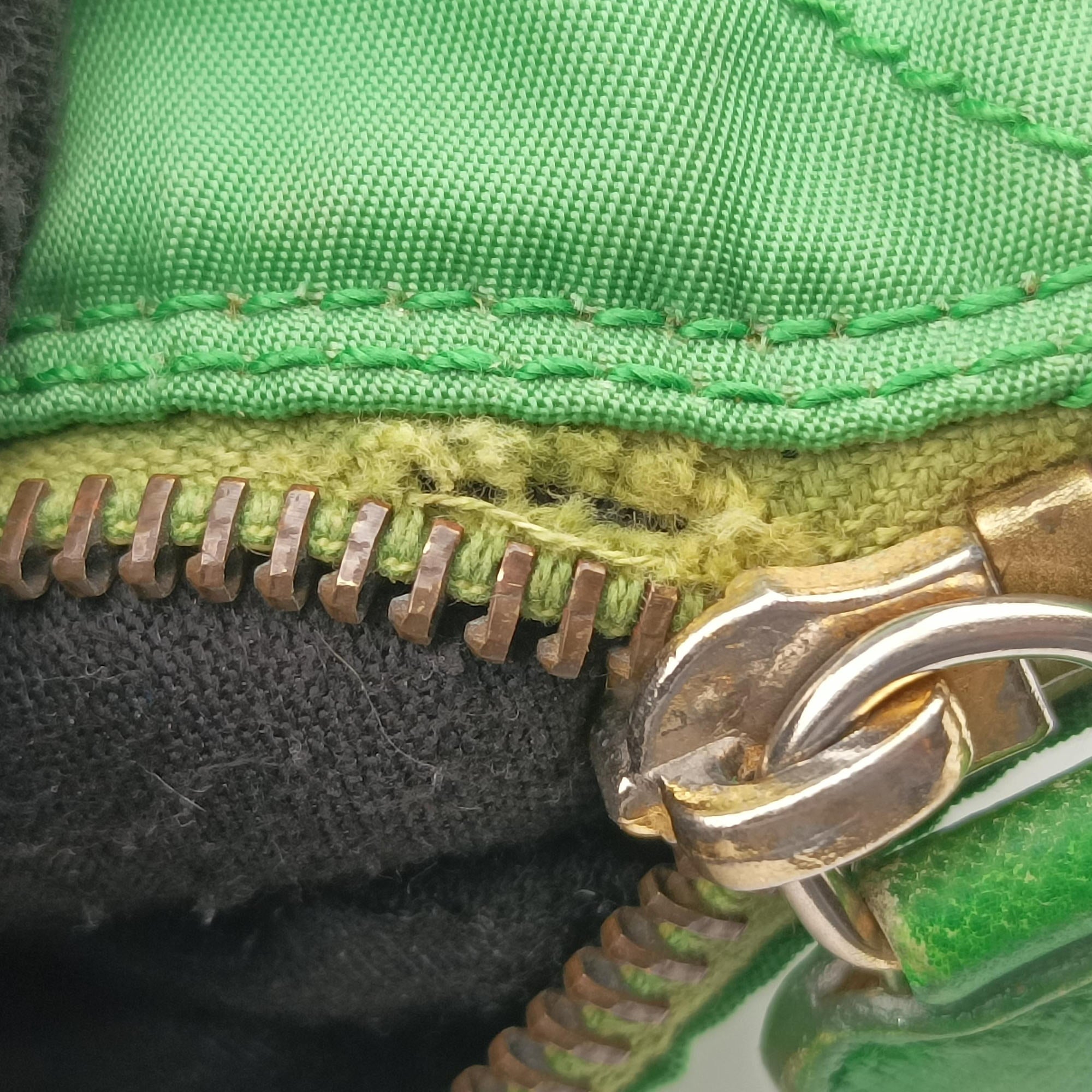 quilted tessuto Green Nylon x leather 53キルティング テスート グリーン ナイロンxレザー 53