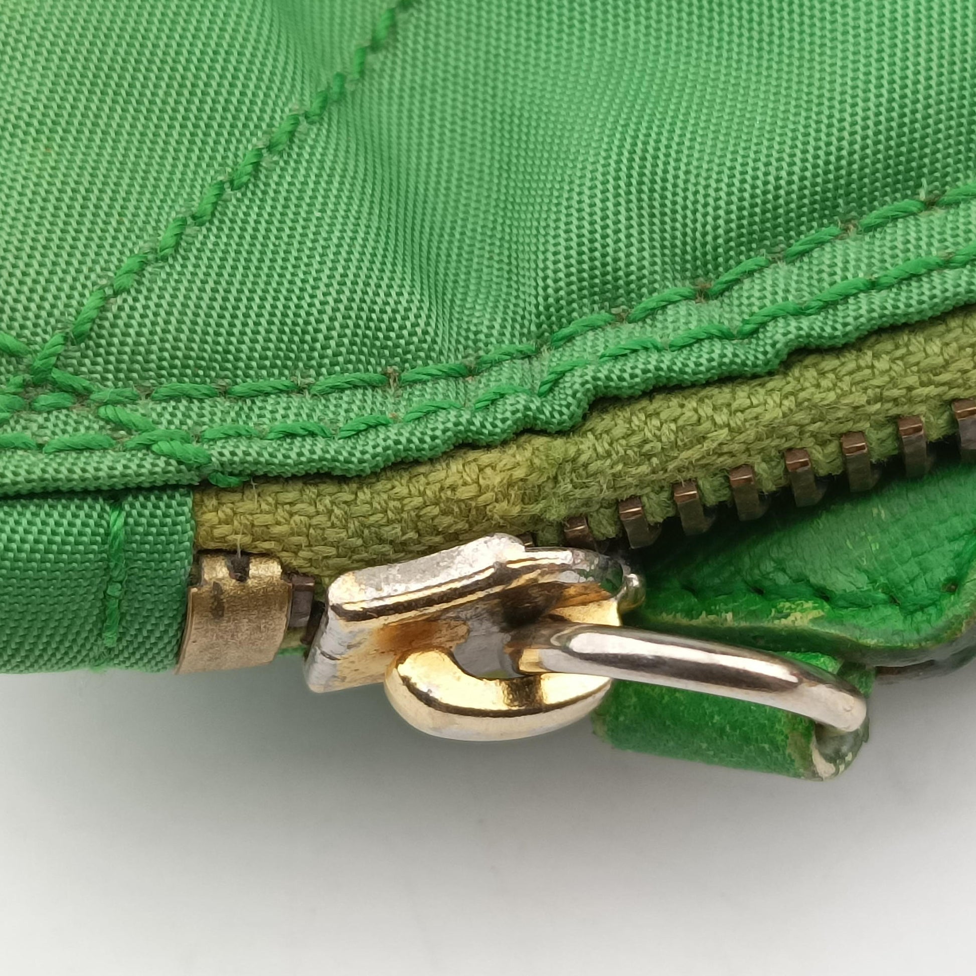 quilted tessuto Green Nylon x leather 53キルティング テスート グリーン ナイロンxレザー 53