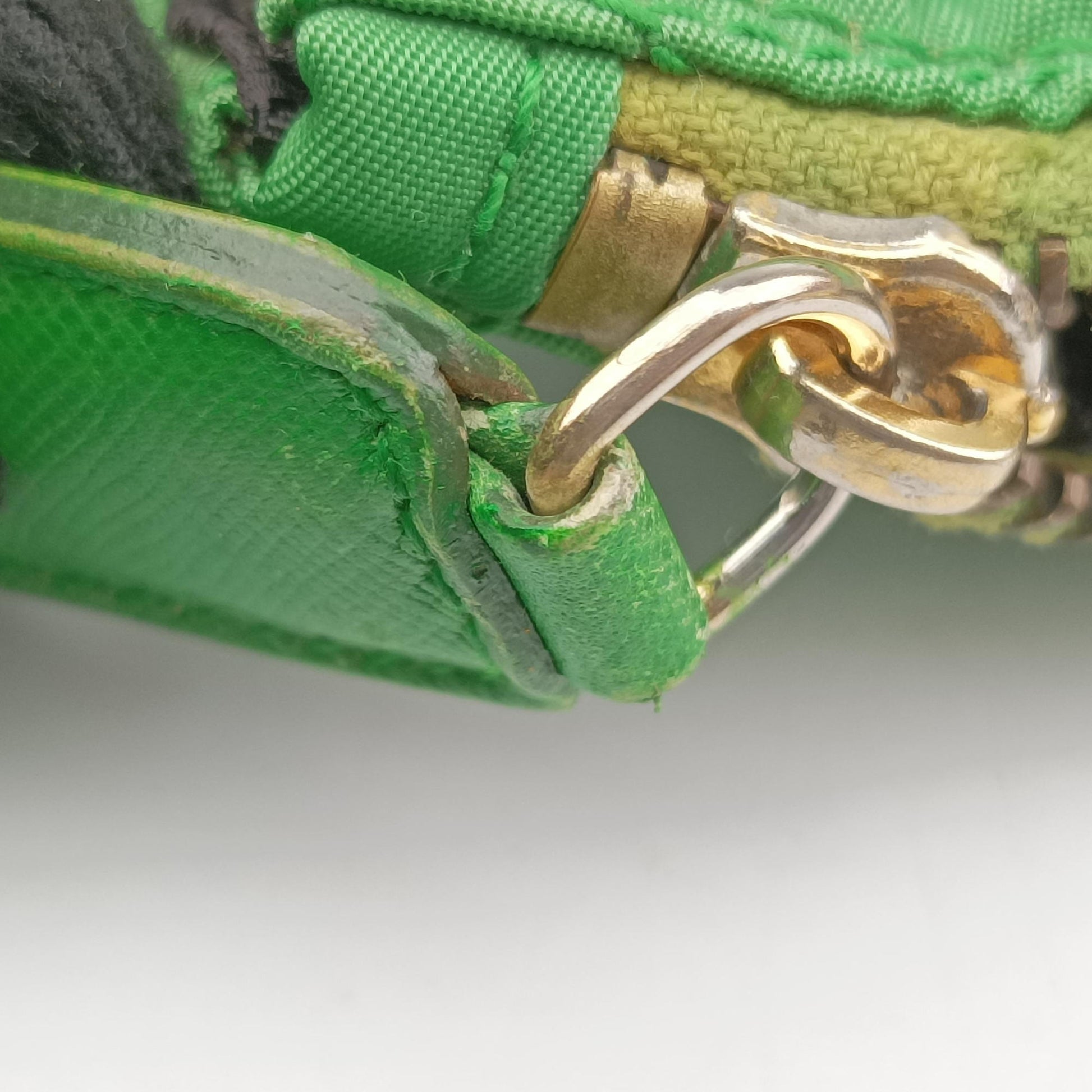 quilted tessuto Green Nylon x leather 53キルティング テスート グリーン ナイロンxレザー 53