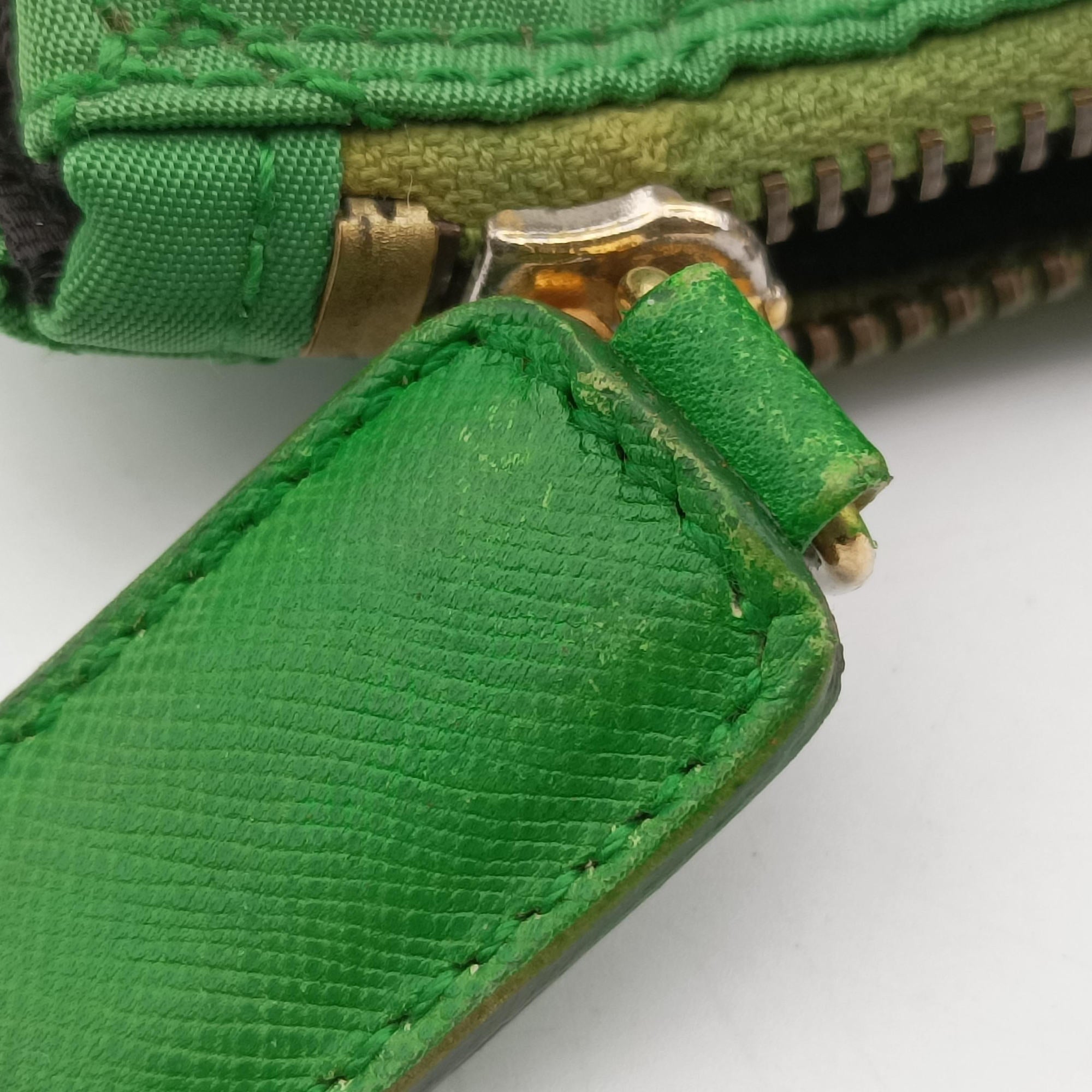 quilted tessuto Green Nylon x leather 53キルティング テスート グリーン ナイロンxレザー 53