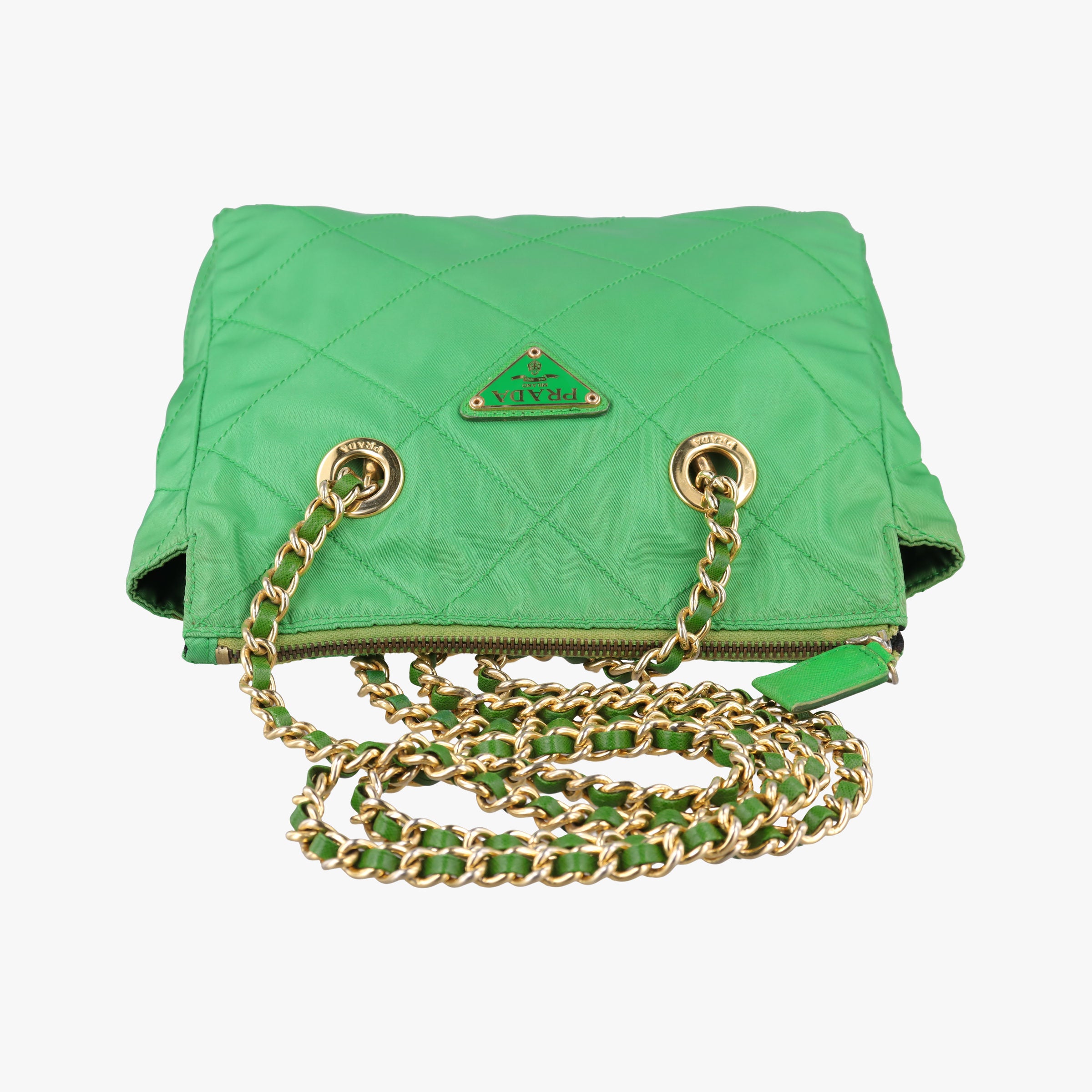 quilted tessuto Green Nylon x leather 53キルティング テスート グリーン ナイロンxレザー 53