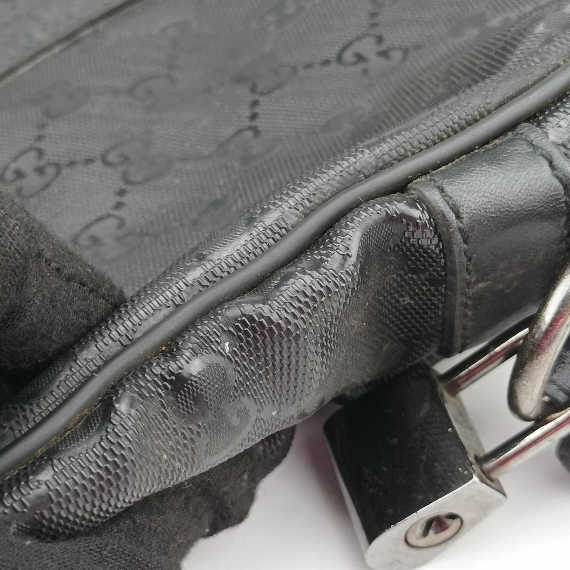 Diamante Black PVC coated canvas×Leather 208463 D015413703ディアマンテ ブラック PVCコーティングキャンバス×レザー 208463 D015413703
