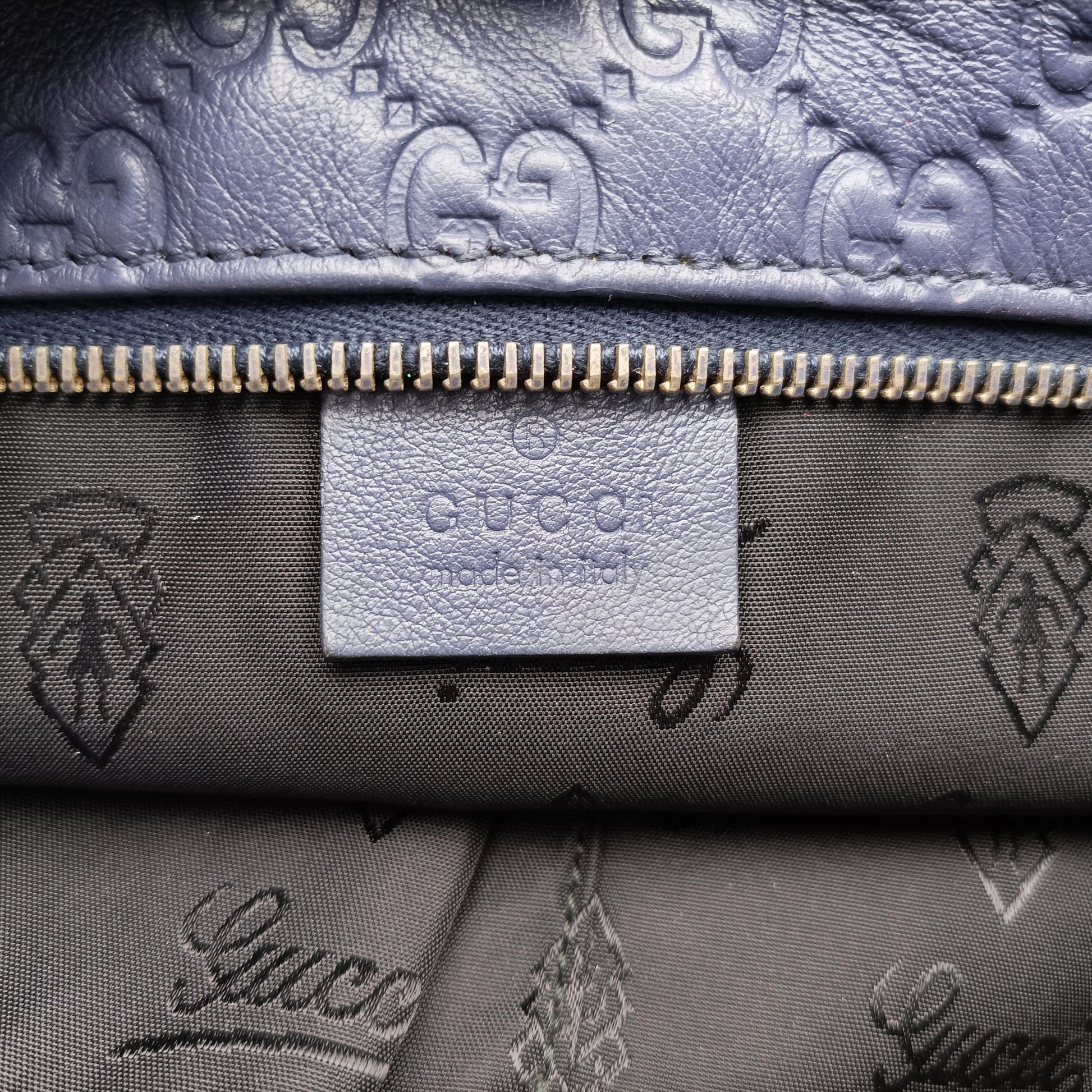 Guccissima GG Imprime Blue Leather 211120 I015246556グッチシマ インプリメ ブルー レザー 211120 I015246556